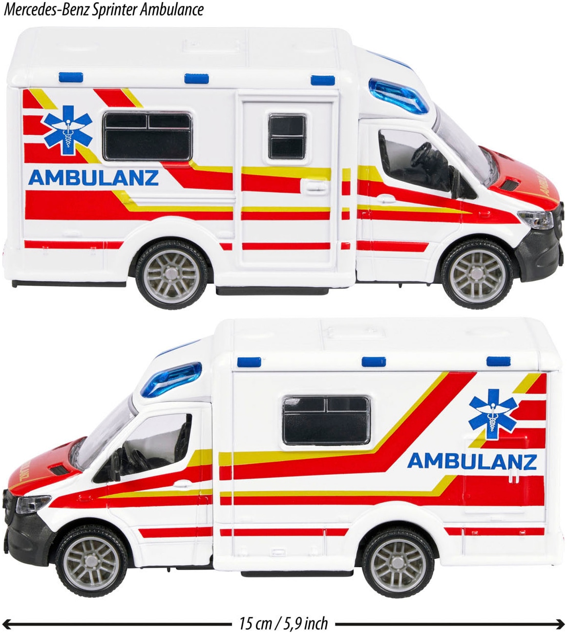 majORETTE Spielzeug-Krankenwagen »Mercedes-Benz Sprinter Ambulance«, mit Licht und Sound