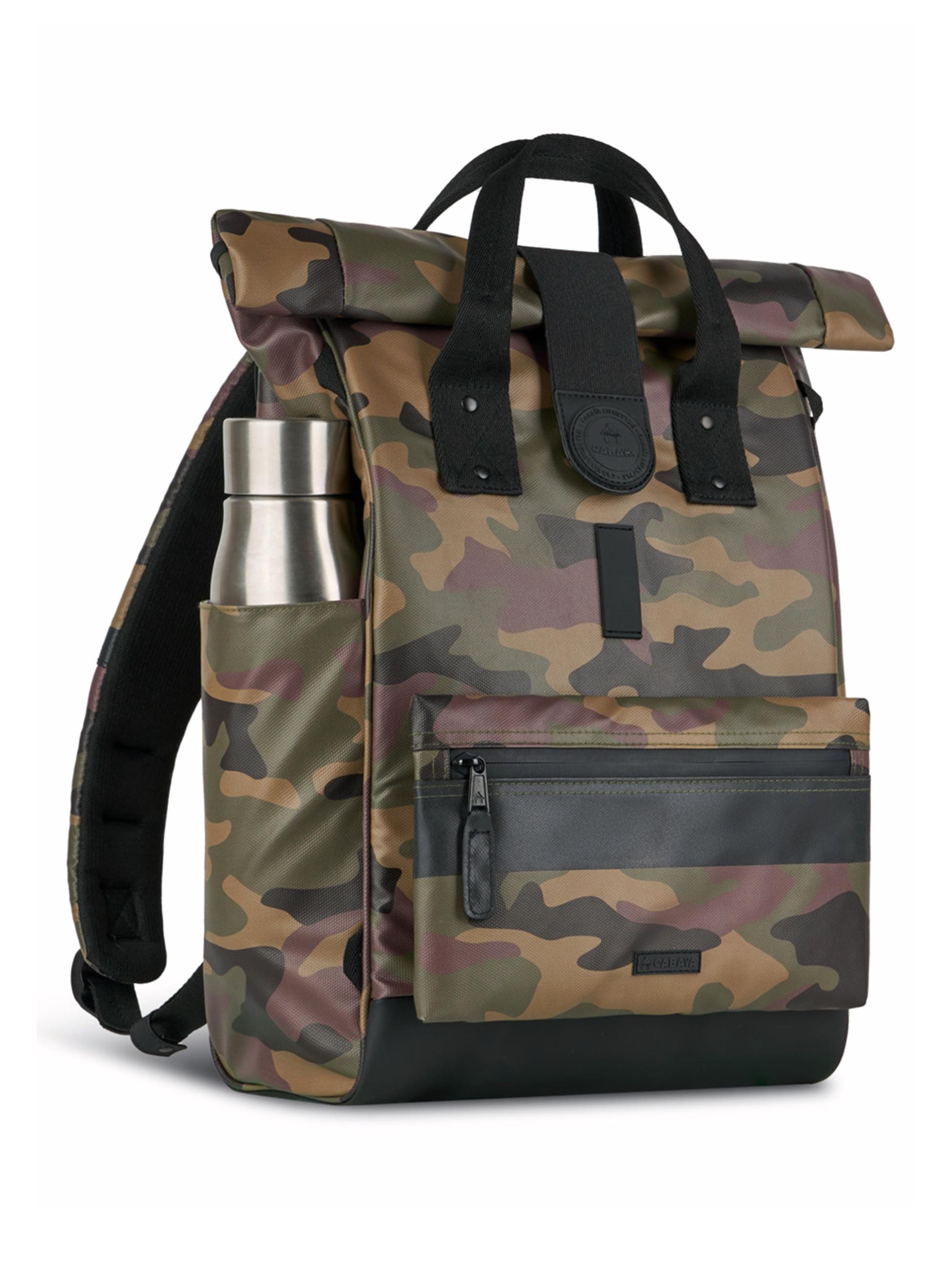 CABAIA Tagesrucksack »Tagesrucksack Explorer M Recycled«, Rolltoprucksack mit austauschbarer Vordertasche