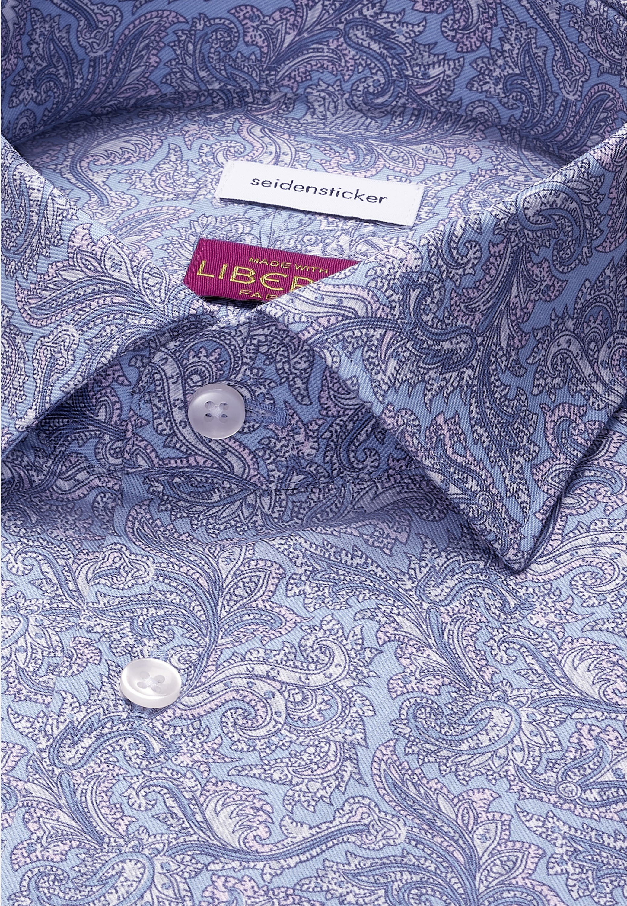 seidensticker Businesshemd »Schwarze Rose« Slim 1/1 Kentkragen Druck
