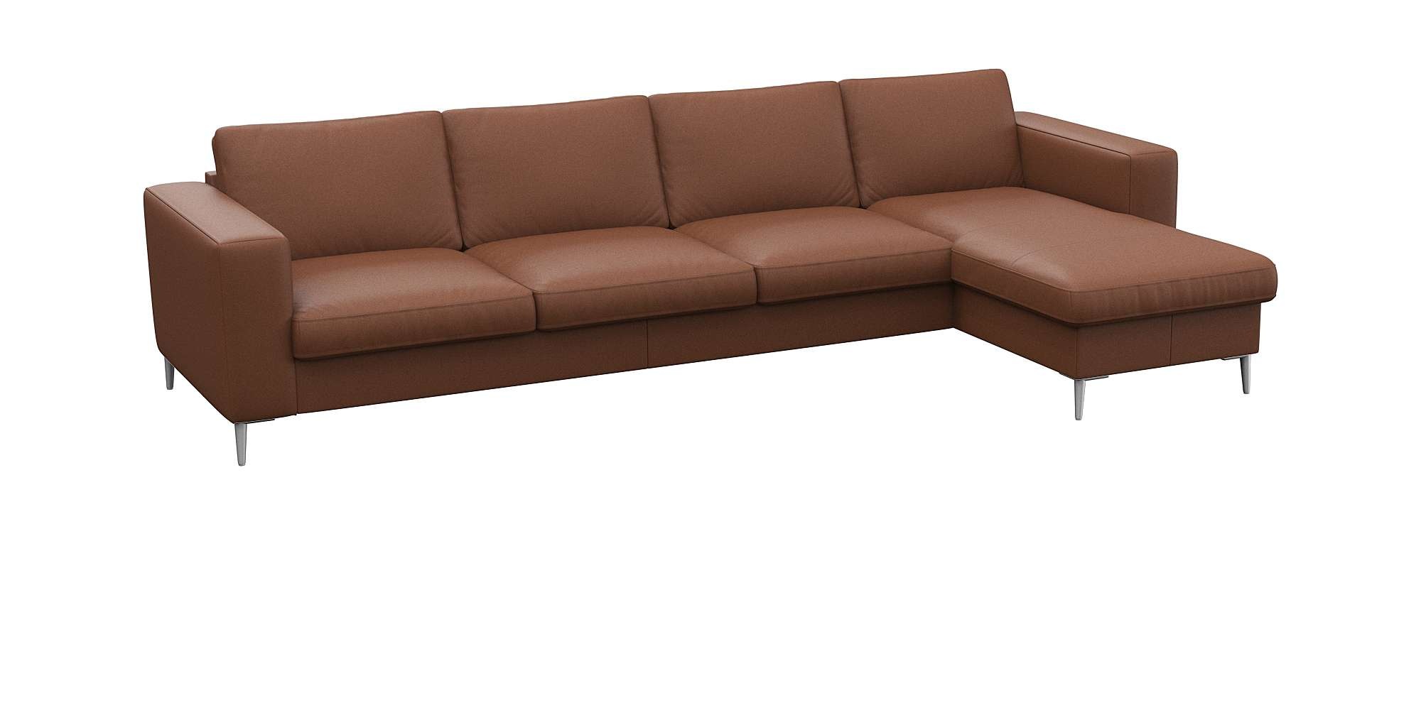 FLEXLUX Ecksofa »Fiore, super Sitzkomfort durch Kaltschaum im Sitz, L-Form«, breite Armlehnen, Füße Alu
