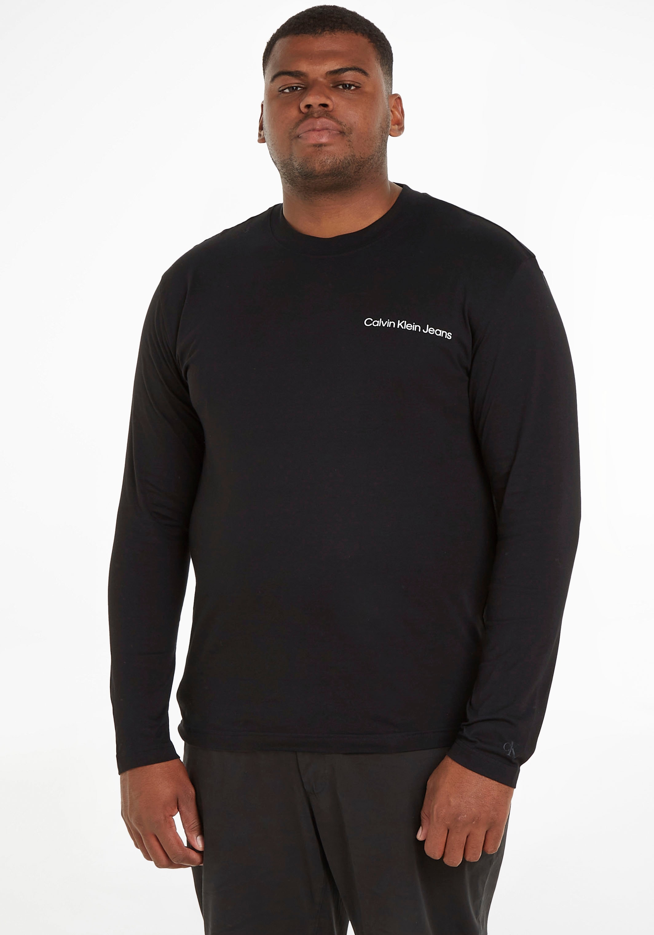 Calvin Klein Jeans Langarmshirt »INSTITUTIONAL BACK LOGO LS TEE«, mit hohem  Runhalsausschnitt bei ♕ | Rundhalsshirts
