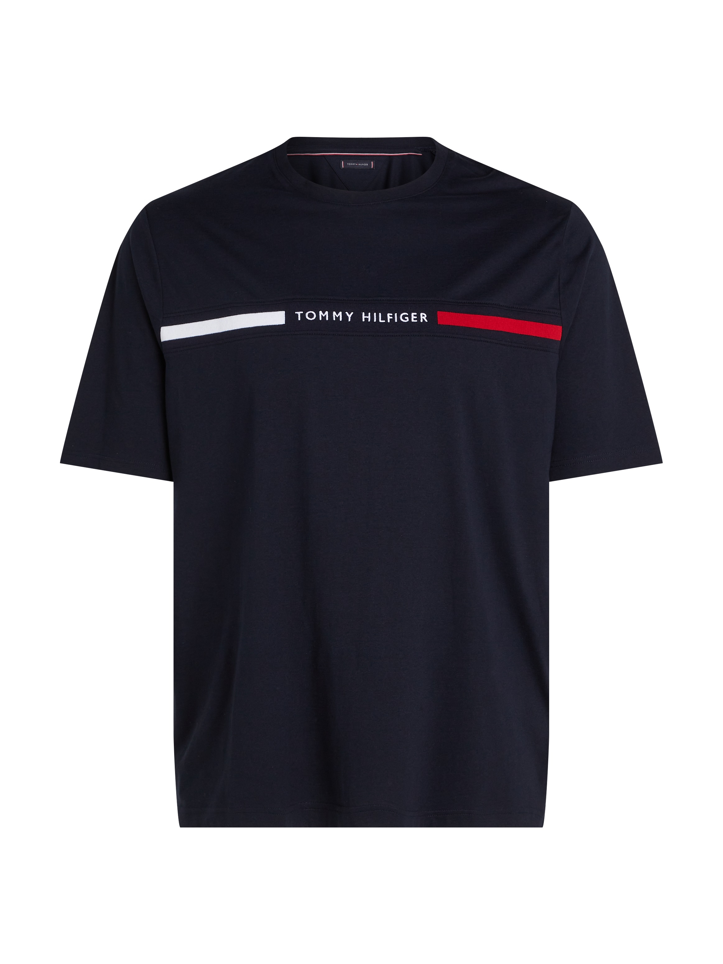Tommy Hilfiger Big & Tall Rundhalsshirt »BT-HILFIGER CHEST INSERT TEE-B«, in Großen Größen, Logostickerei
