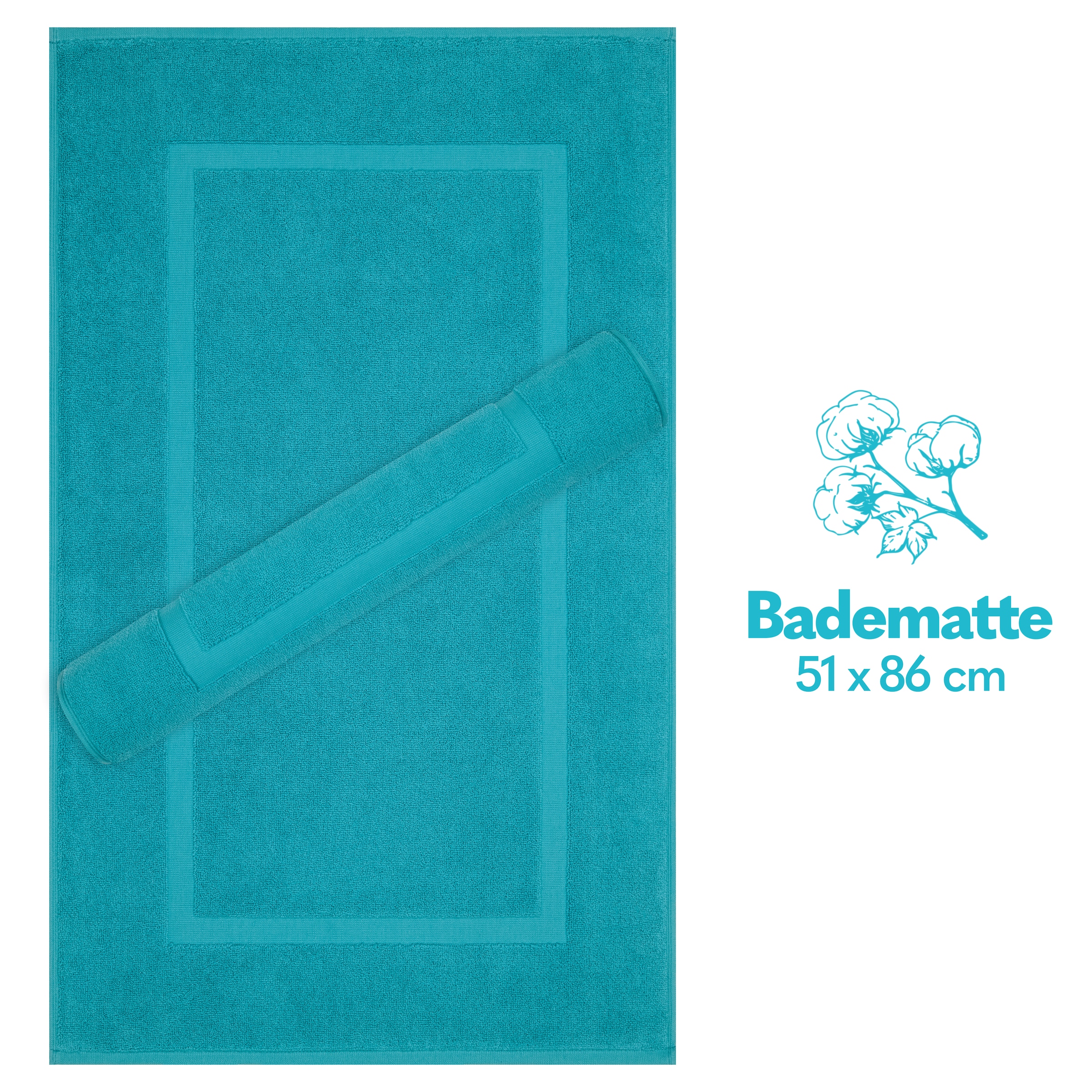 HAMMETEX Badematte »Hotelmatte, Duschvorleger«, rutschhemmend beschichtet, beidseitig nutzbar, 2-teiliges Set, einfarbig, 100% Baumwolle