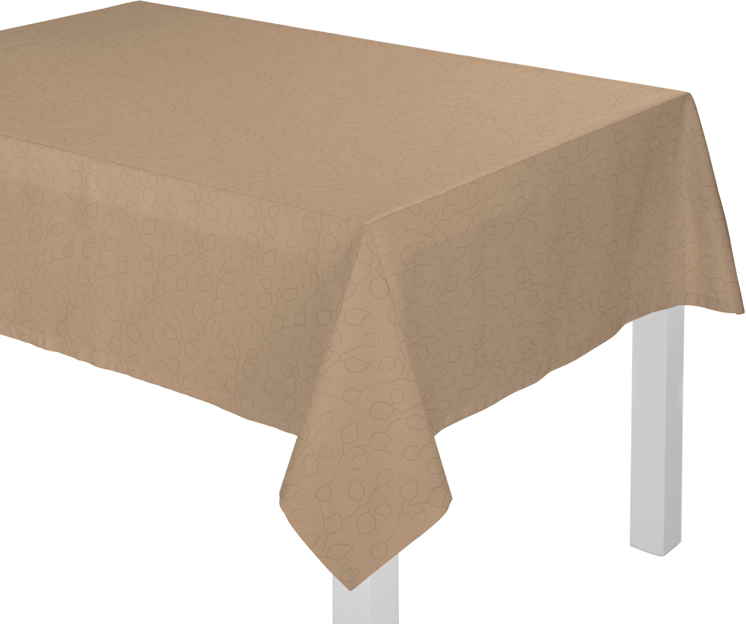 Wirth Tischdecke "Westport" Made in Germany, Jacquard Dekostoff, Blatt-Design, Pflegeleicht