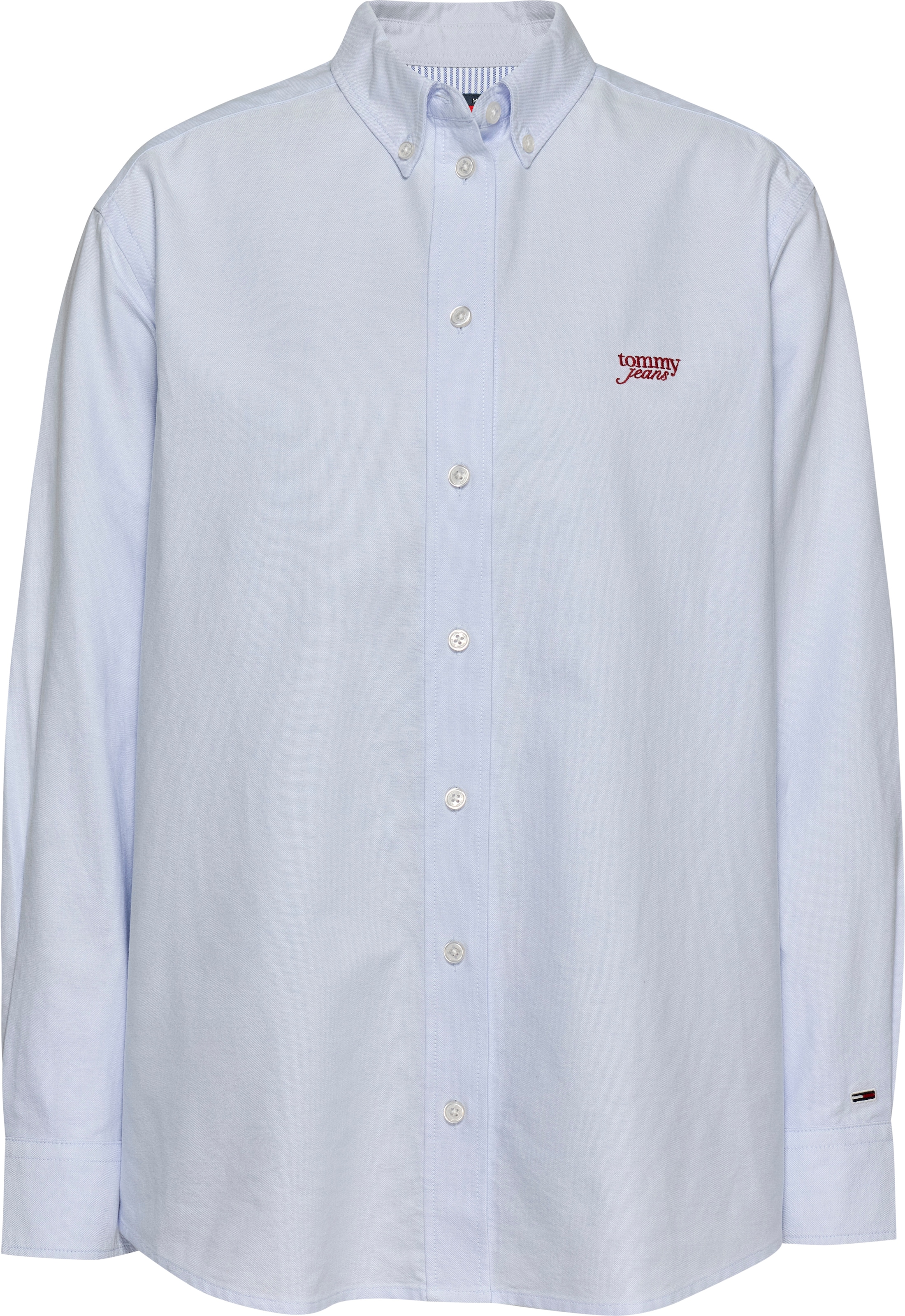Tommy Jeans Hemdbluse »TJW RLX SCRIPT OXFORD SHIRT«, mit Logo-Stickereien