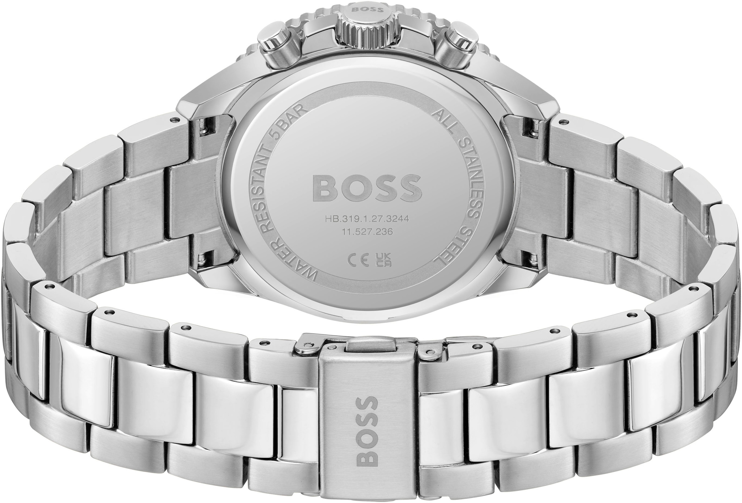 BOSS Multifunktionsuhr »RUNNER FOR HER«, Quarzuhr, Damenuhr, Armbanduhr, Datum, Edelstahlarmband