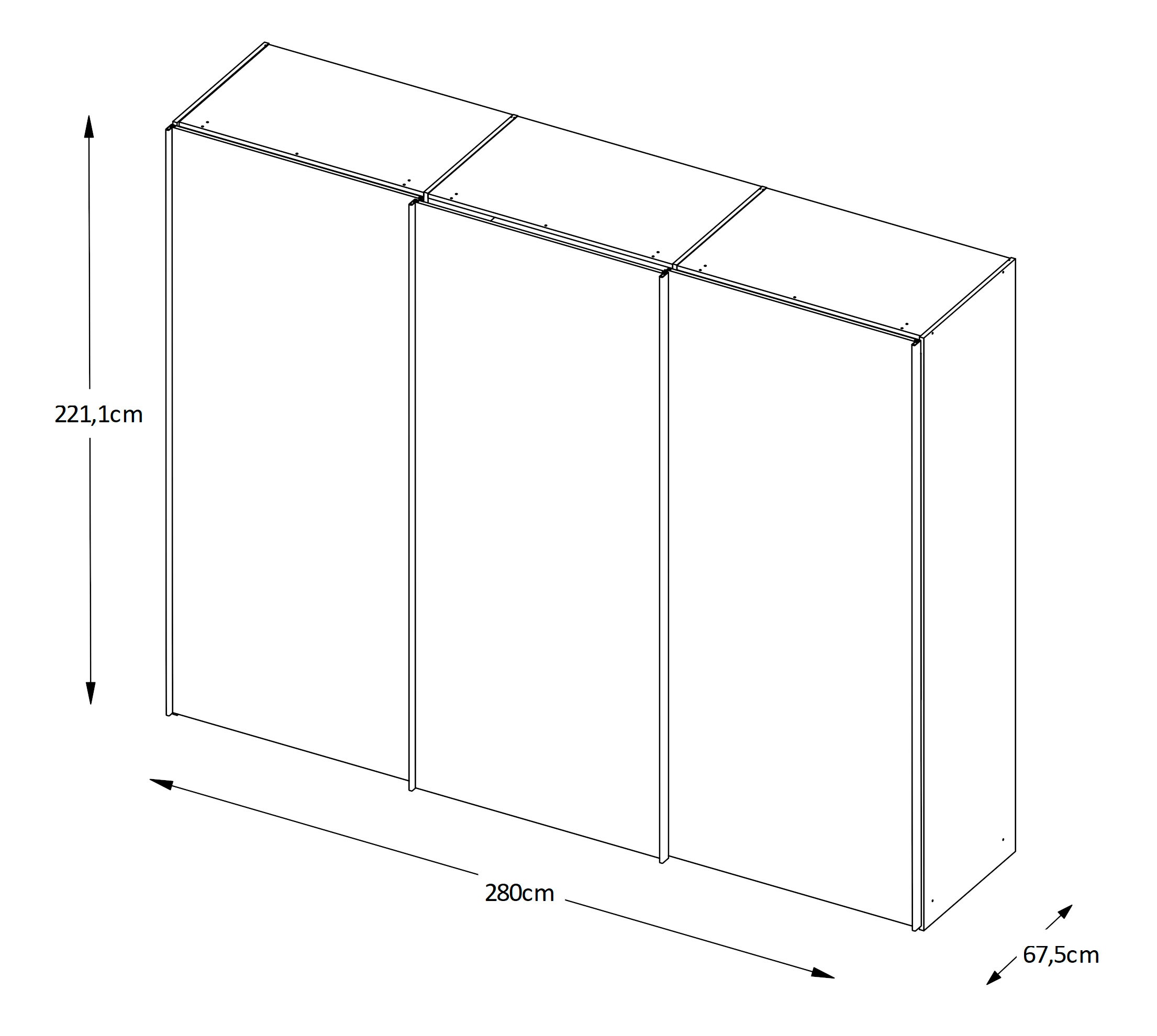 STAUD Schwebetürenschrank »Sonate Rom mit Spiegel, Made in Germany« Mit vier verschiedenen Ausstattungsvarianten