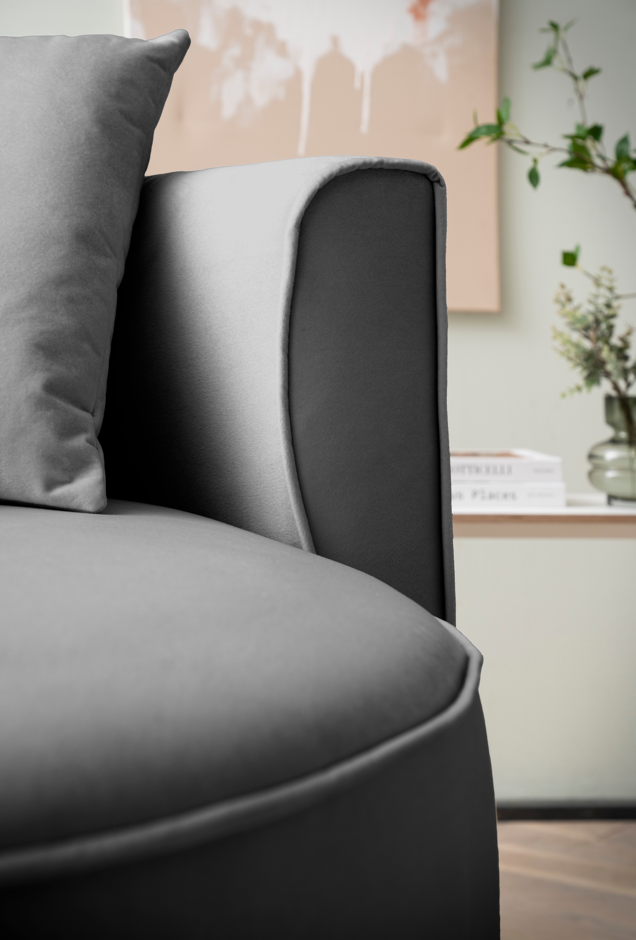 LeGer Home by Lena Gercke XXL-Sessel »ISALIE, Rundsessel mit Hocker, Lesesessel, Loveseat, Big-Sessel«, (Set), trendige Stoffe, mit 3 Zierkissen, große Sitzfläche