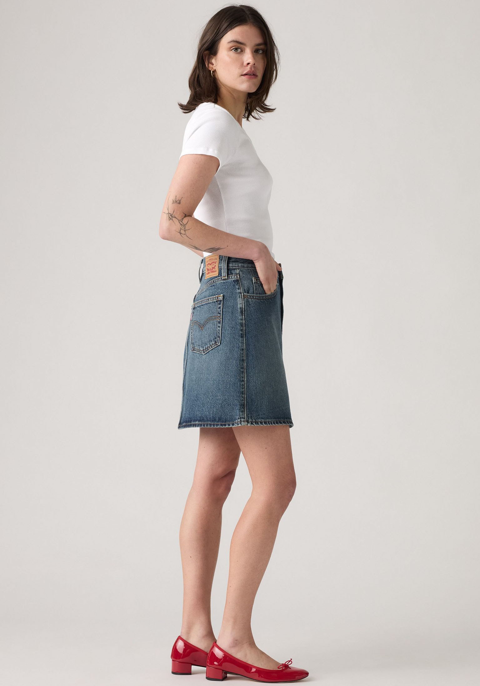 Levi's® Jeansrock »RETRO BUTTON FRON«, leicht ausgestellt