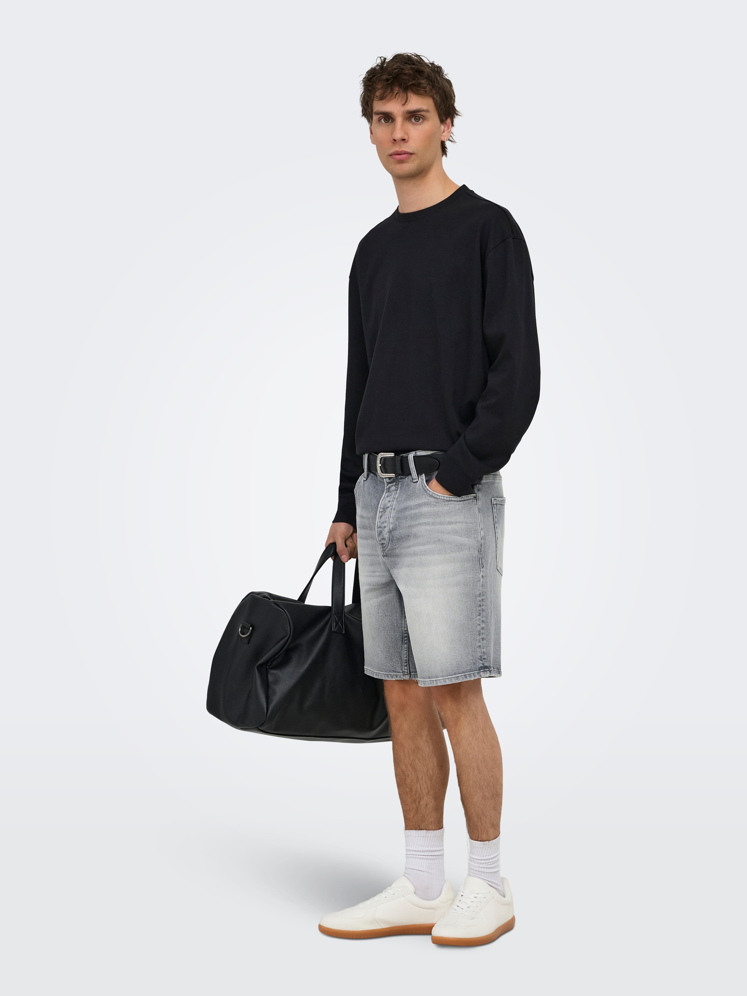ONLY & SONS Jeansshorts »ONSEDGE PERF MG 9375 DOT DNM SHORTS NOOS« Baumwollmischung, straight fit
