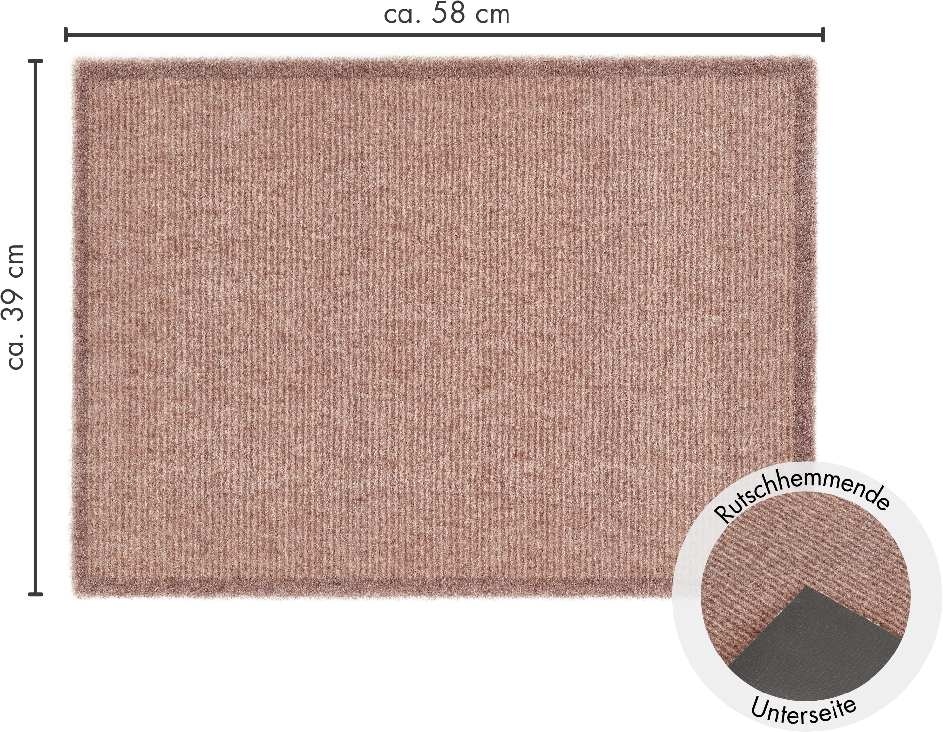 Barbara Becker Fußmatte »Gentle Schmutzfangmatte & Läufer, Made in Belgium«, rechteckig, 7 mm Höhe, Schmutzfangteppich, Schmutzmatte, dezentes Streifen Design, waschbar