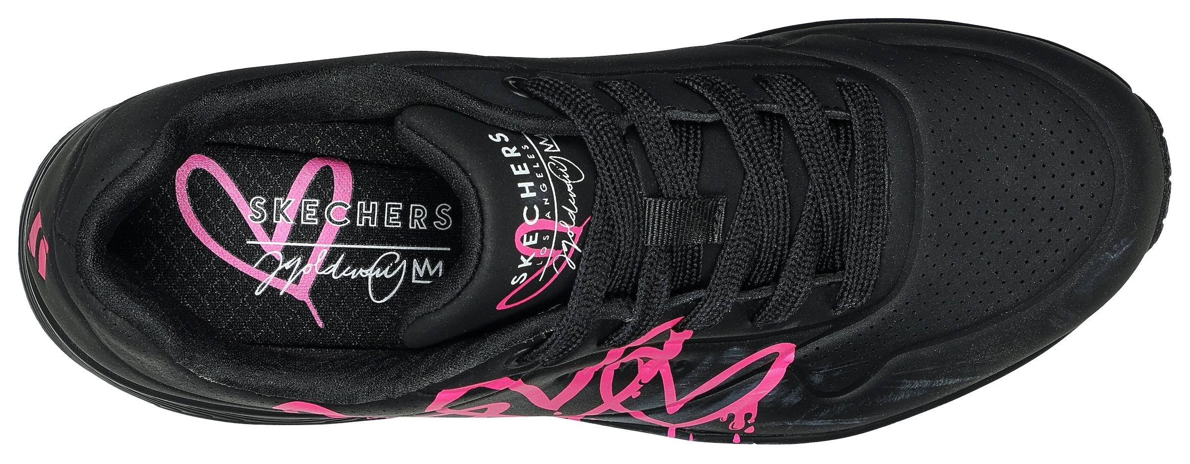 Skechers Sneaker »UNO DRIPPING IN LOVE«, mit Herzen-Graffity-Print, Freizeitschuh, Halbschuh, Schnürschuh