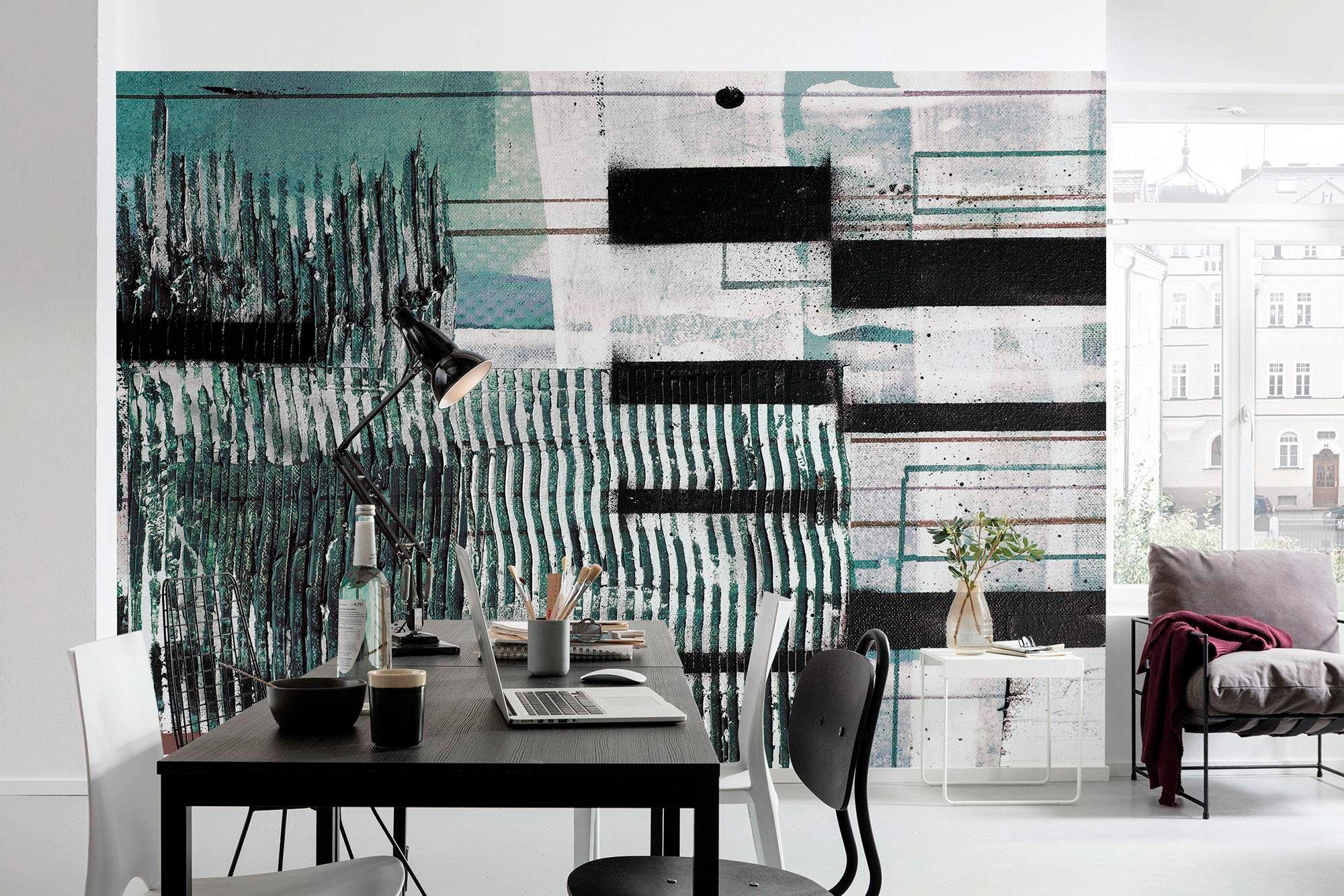Komar Vliestapete »Digitaldruck Vlies - Fringe Upswept - Größe 500 x 280 cm«, bedruckt, Wohnzimmer, Schlafzimmer