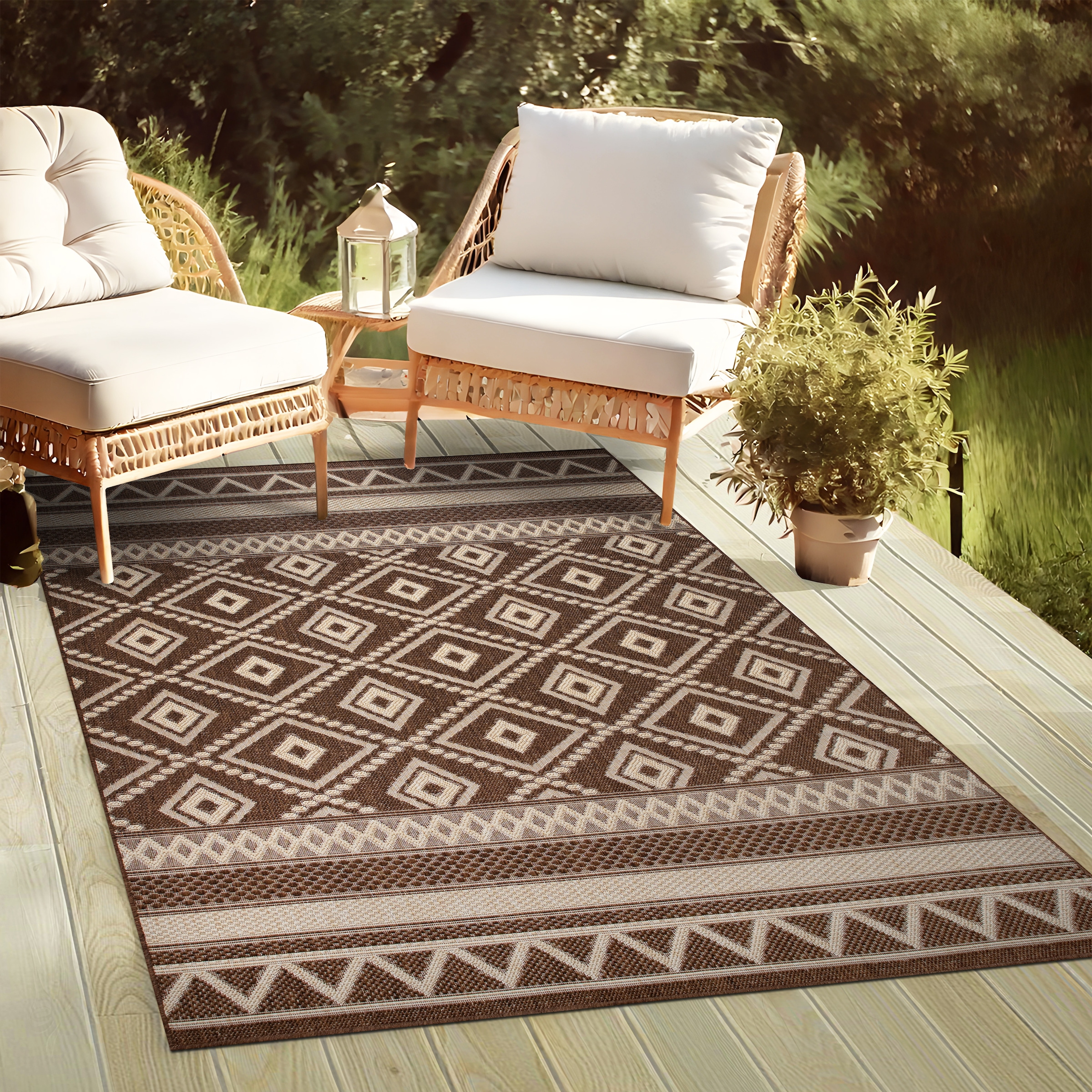 my home Teppich »Toronto auch als Läufer erhältlich«, rechteckig, 3 mm Höhe, In- und Outdoor geeignet, Sisal-Optik, Wetterfest & UV-beständig, Boho
