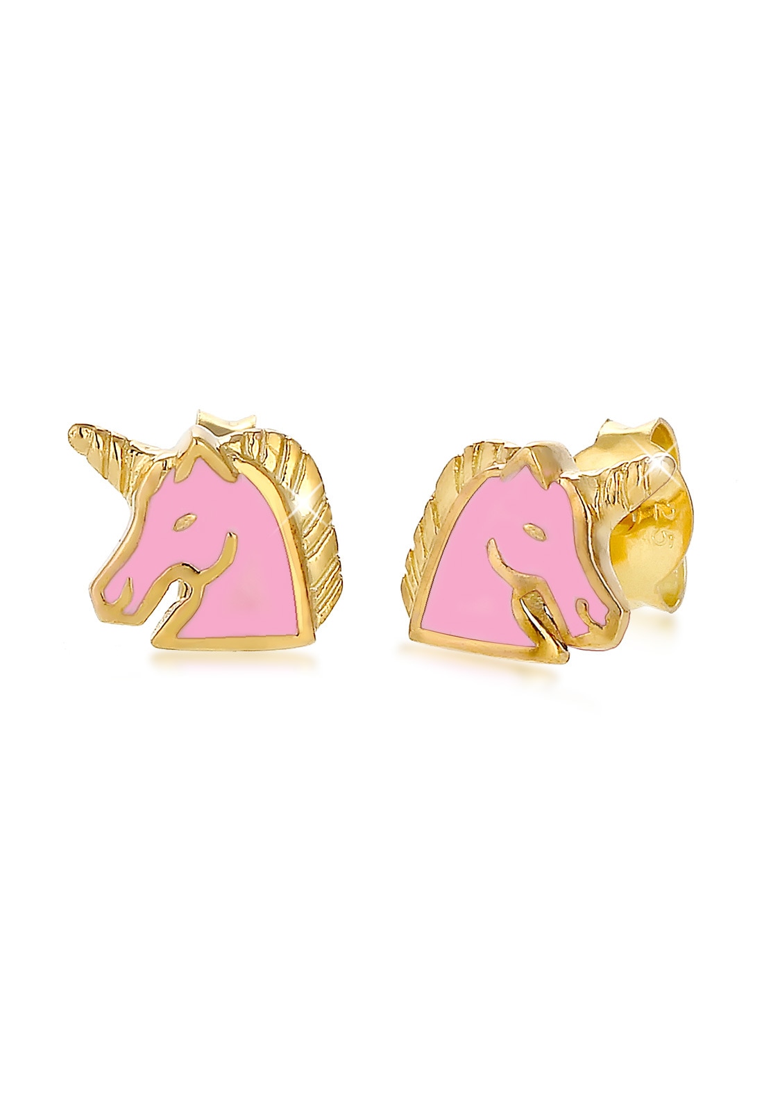 Elli Paar Ohrstecker »Ohrringe Ohrring Kinder Einhorn 925 Sterling Silber vergoldet«