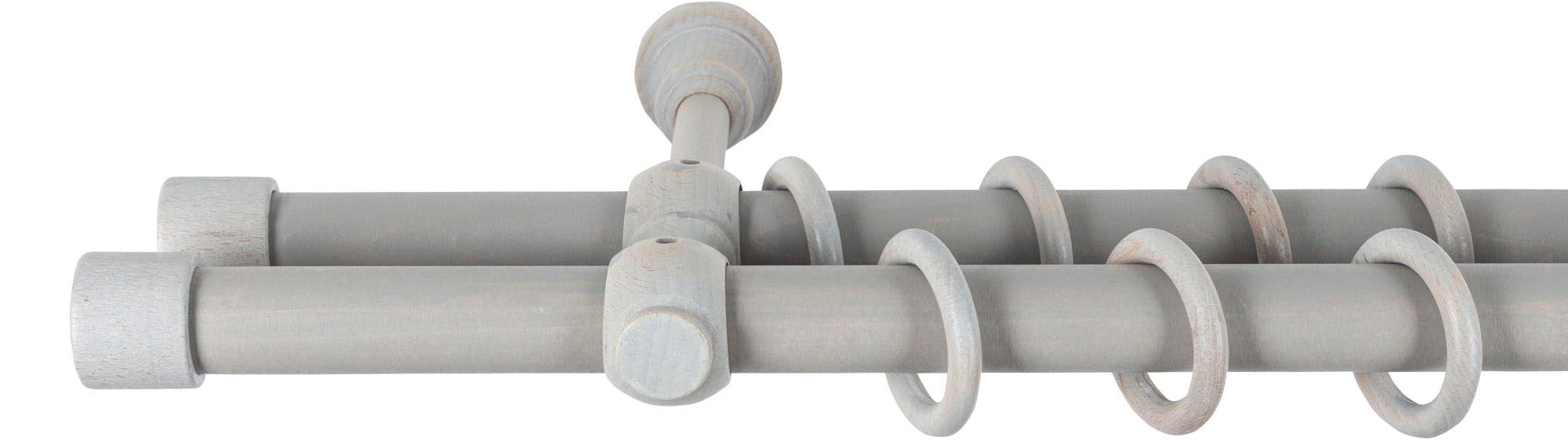 SN DECO GROUP Gardinenstange »Cafiro«, 2 läufig-läufig, Fixmaß, 28 mm, Holz, verschiedene Längen und Farben, Komplettset