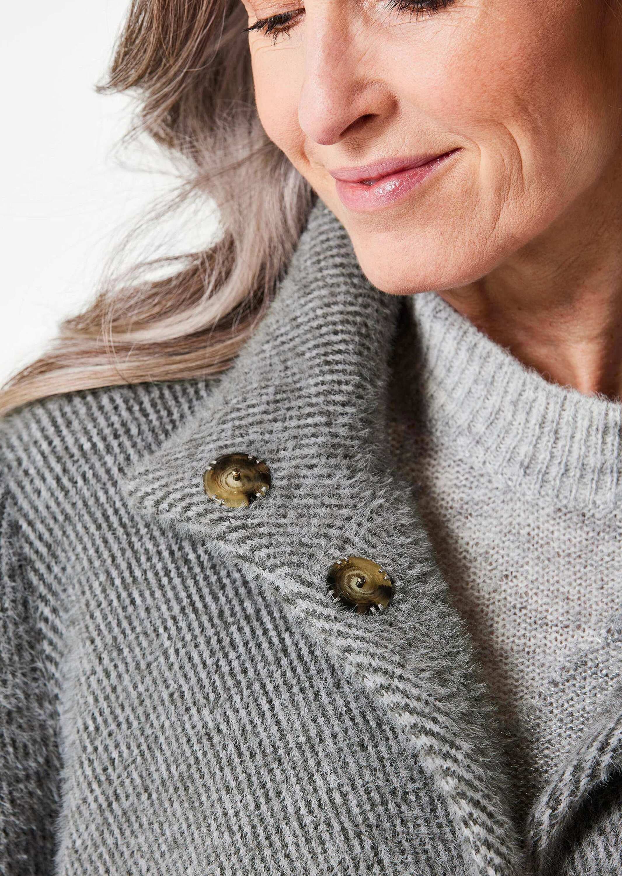 GOLDNER Kurzjacke »Flauschiger Kurzmantel mit Stehkragen« mit Strickbündchem am Armsaum