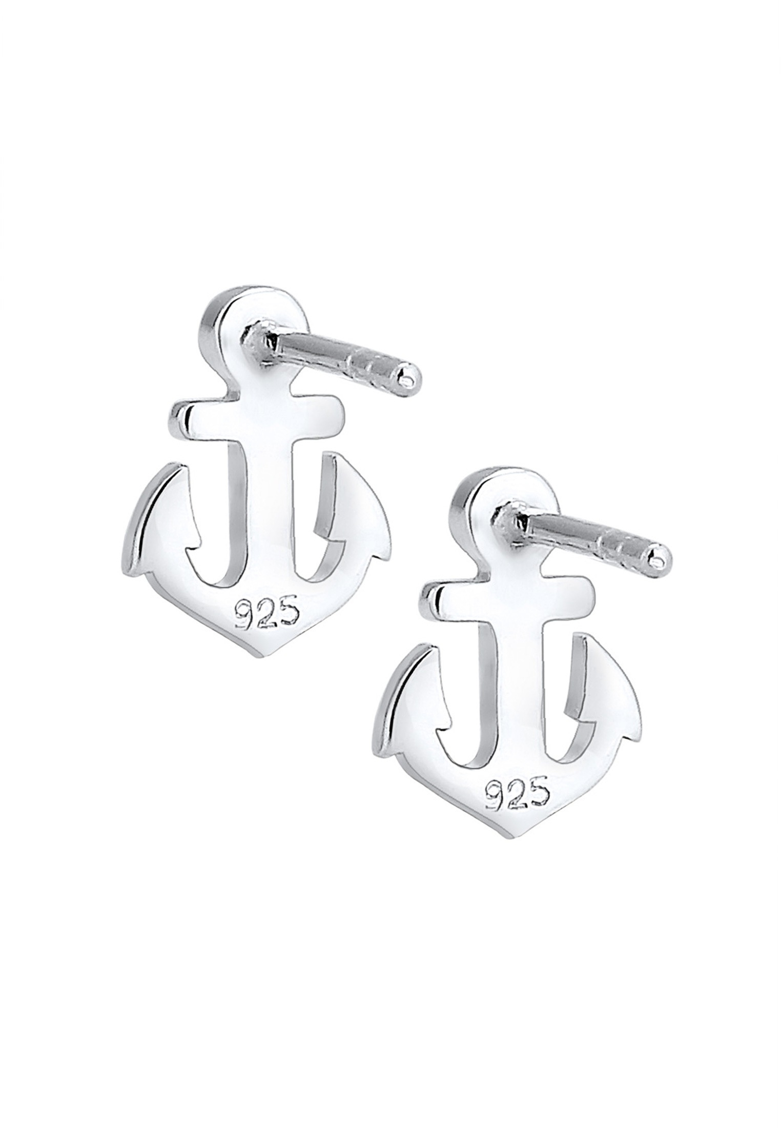 Elli Paar Ohrstecker »Ohrringe Ohrstecker Anker Weiß 925 Sterling Silber, mit Kristallen von Swarovski®«