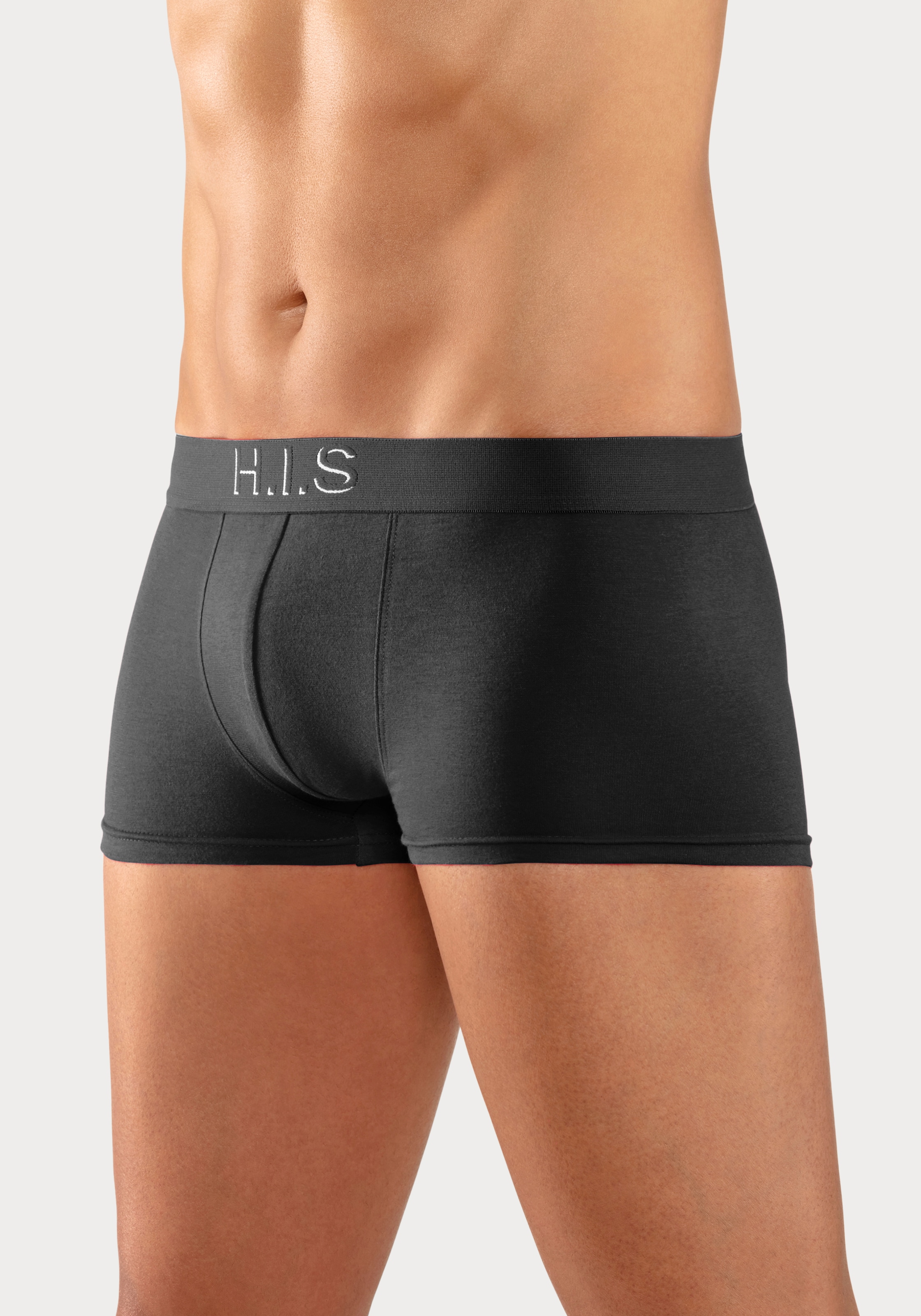 H.I.S Hipster, (Packung, 5 St.), knapp sitzende Boxershorts am Webbund mit Logoschriftzug mit 3D Effekt