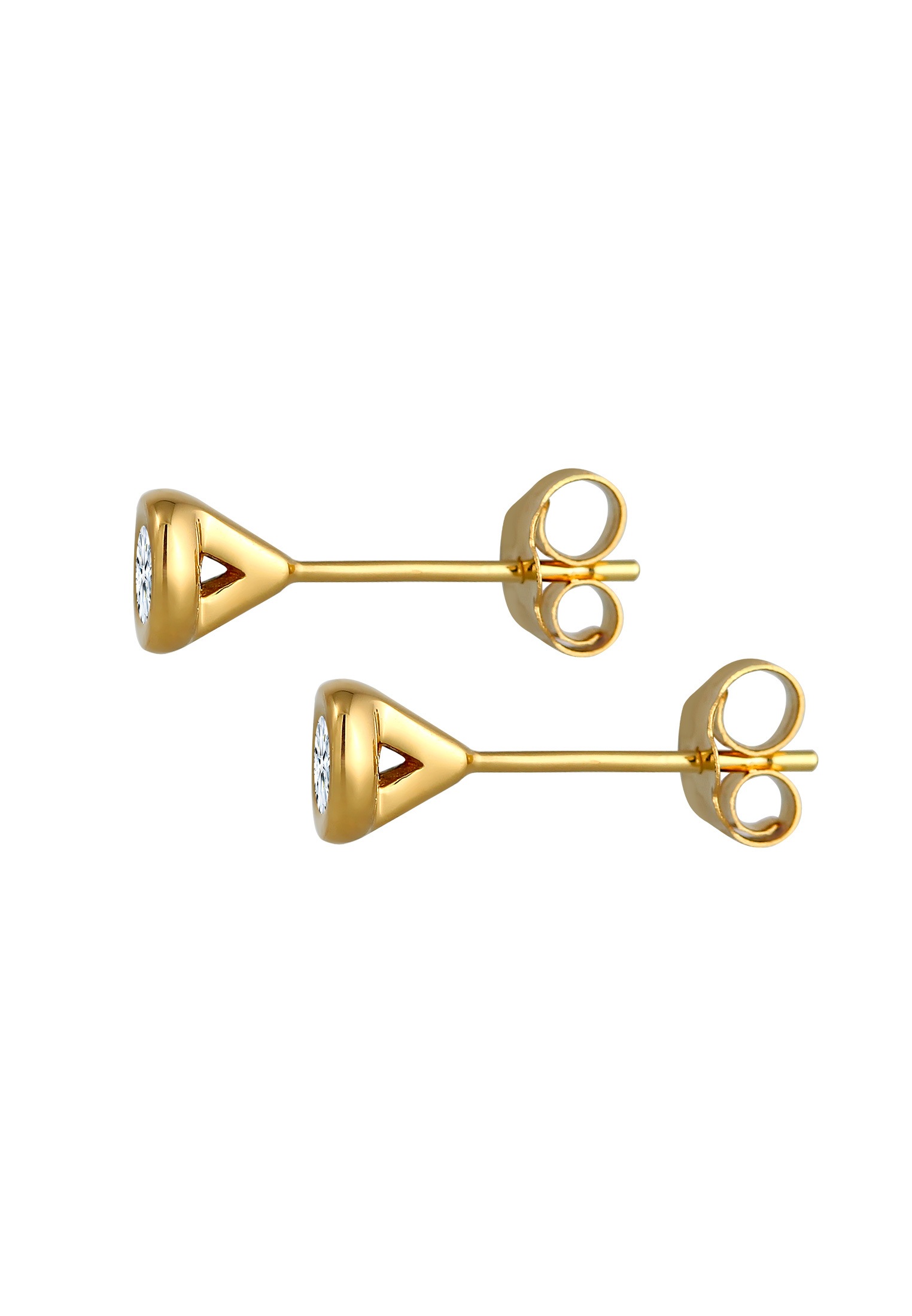 Elli DIAMONDS Paar Ohrstecker »Ohrringe Klassisch Solitär Diamant (0.12 ct.) 585 Gelbgold«