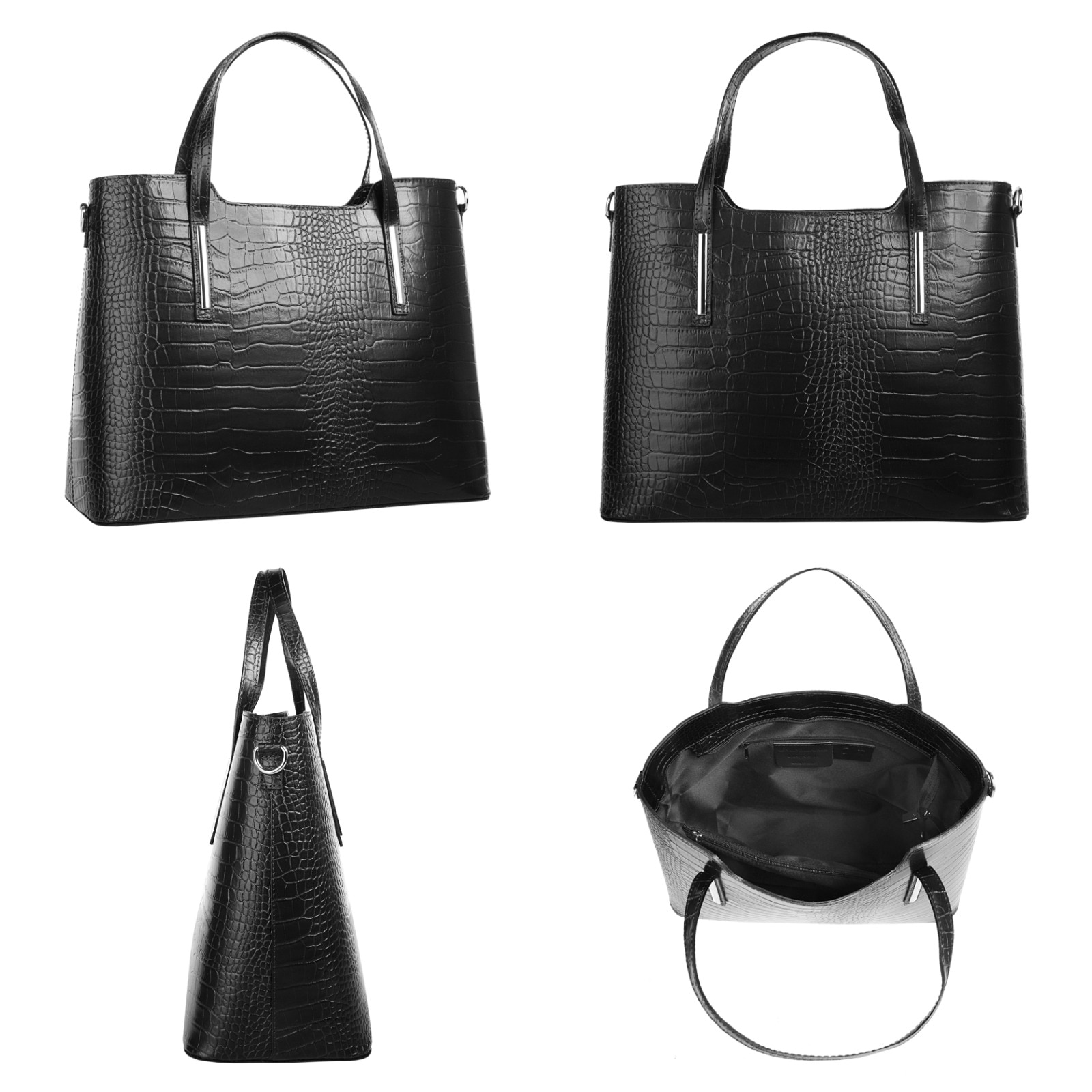 Cluty Henkeltasche, echt Leder, Made in Italy