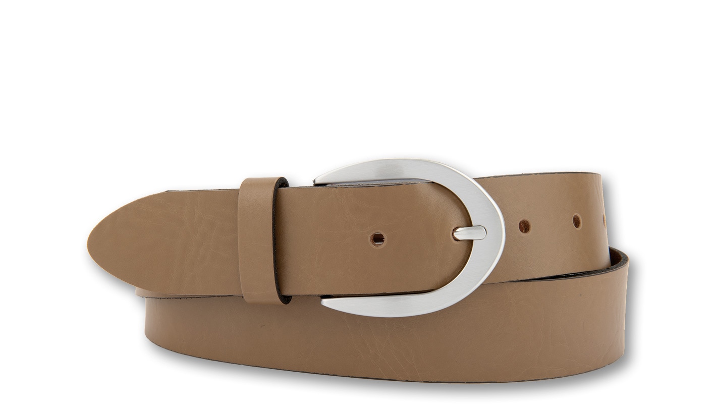 BERND GÖTZ Ledergürtel mit glänzender Schließe in Hufeisenform