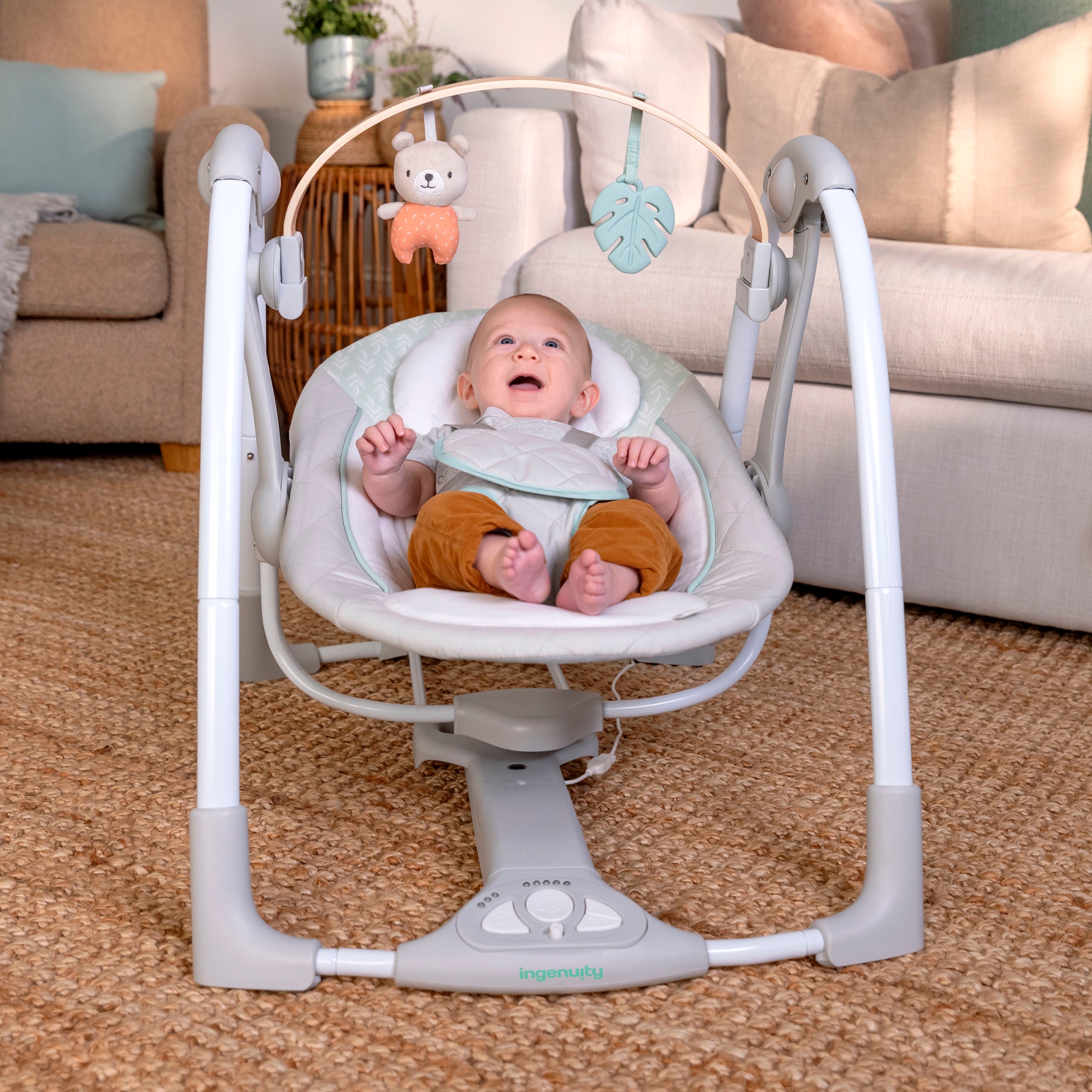 ingenuity Babywippe »Cozy Spot Swing 'n Go Portable Swing« bis 9 kg mit Sound-Effekt