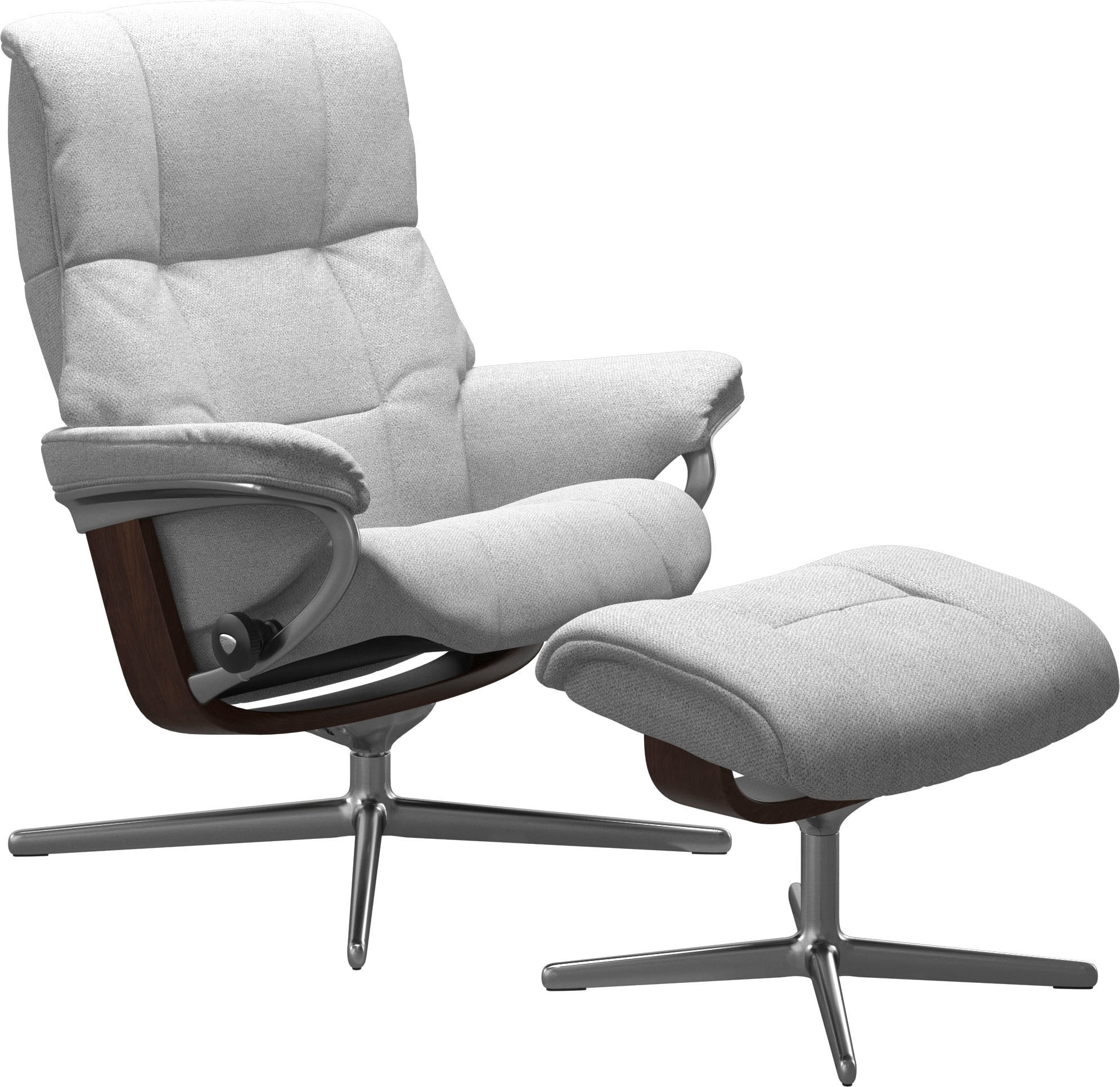 Stressless® Relaxsessel »Mayfair«, (Set, Relaxsessel mit Hocker), mit Hocker, mit Cross Base, Größe S, M & L, Holzakzent Braun