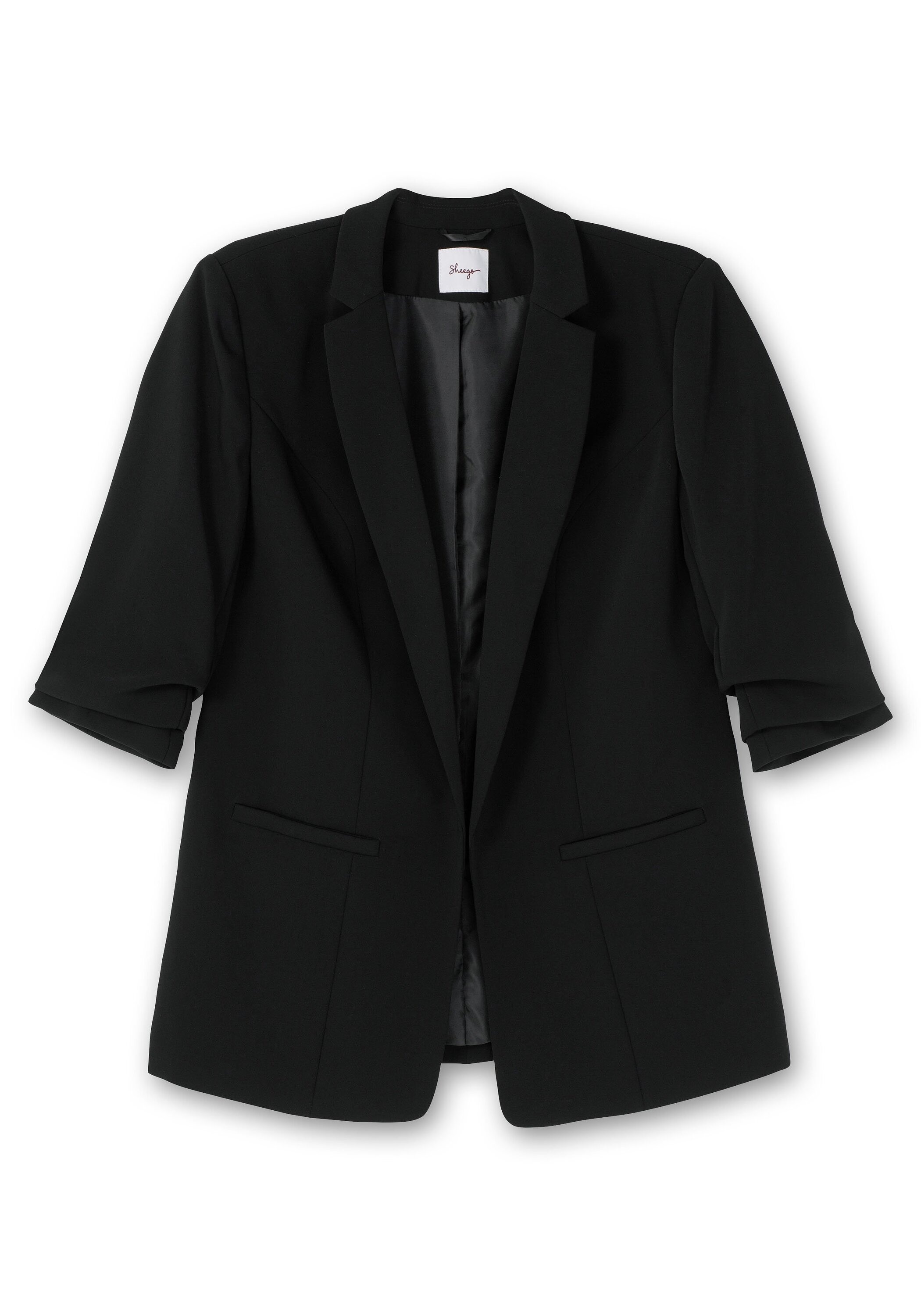 Sheego Longblazer »Verschlussloser Longblazer mit 3/4-Arm und fixierten Falten«