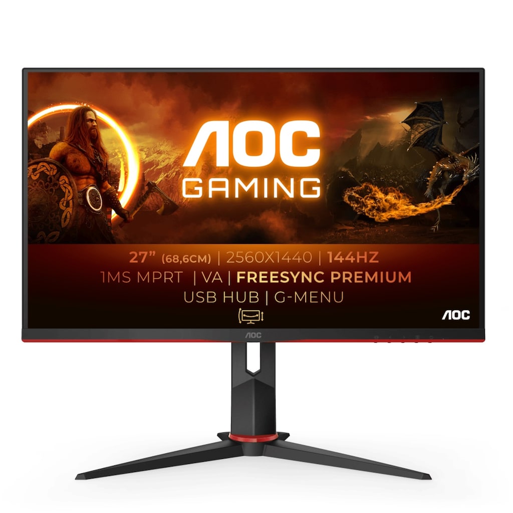 AOC Gaming-Monitor »Q27G2U/BK«, 69 cm/27 Zoll, 2560 x 1440 px, 1 ms Reaktionszeit, 144 Hz