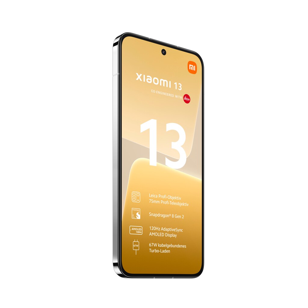 Xiaomi Smartphone »13 8GB+256GB«, Weiß, 16,15 cm/6,36 Zoll, 256 GB Speicherplatz, 54 MP Kamera