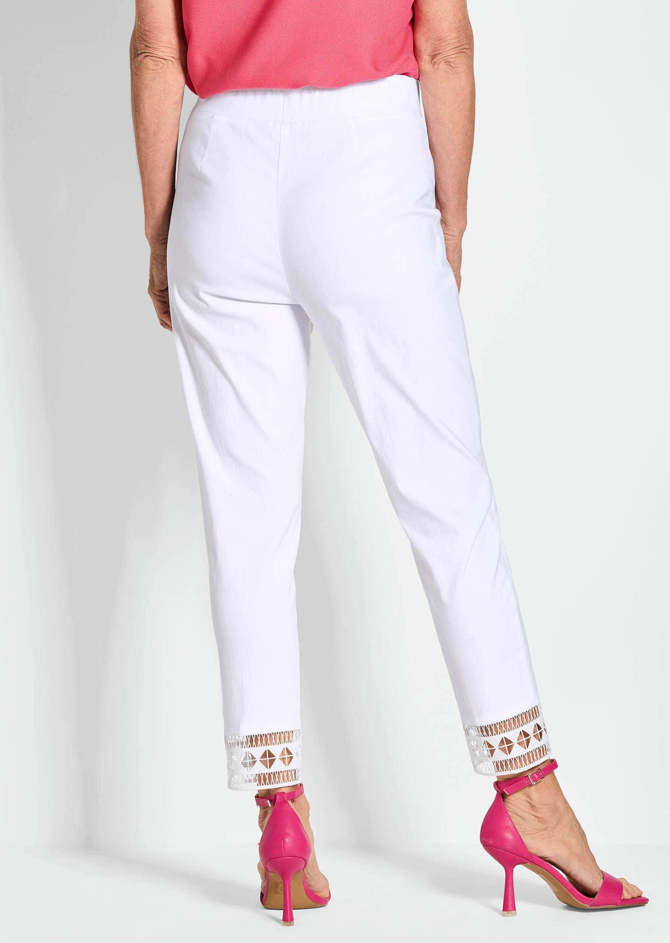 GOLDNER Schlupfhose »Freizeithose LOUISA mit Spitzenabschluss«