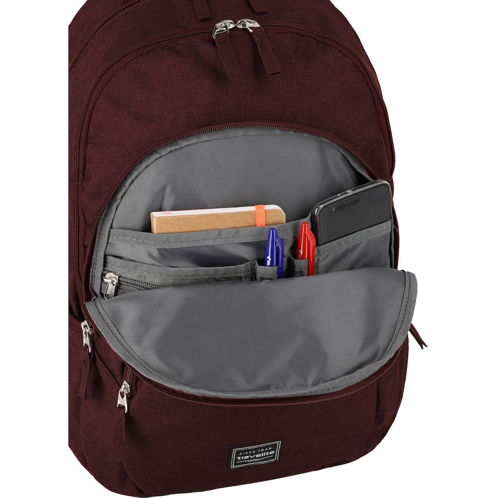 travelite Laptoprucksack »Basics bordeaux« mit 15-Zoll Laptopfach