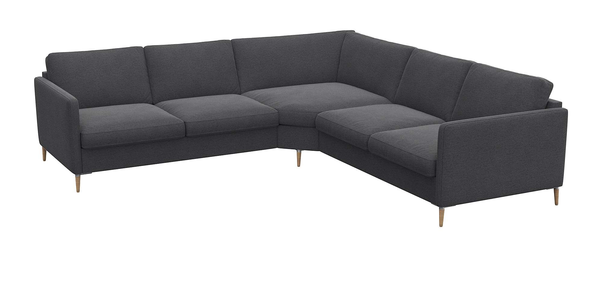 FLEXLUX Ecksofa »Fiore, gleichschenklig, bequem durch hochwertigem Sitzaufbau« schmale Armlehnen, Kaltschaum, Füße Alu+ Eiche