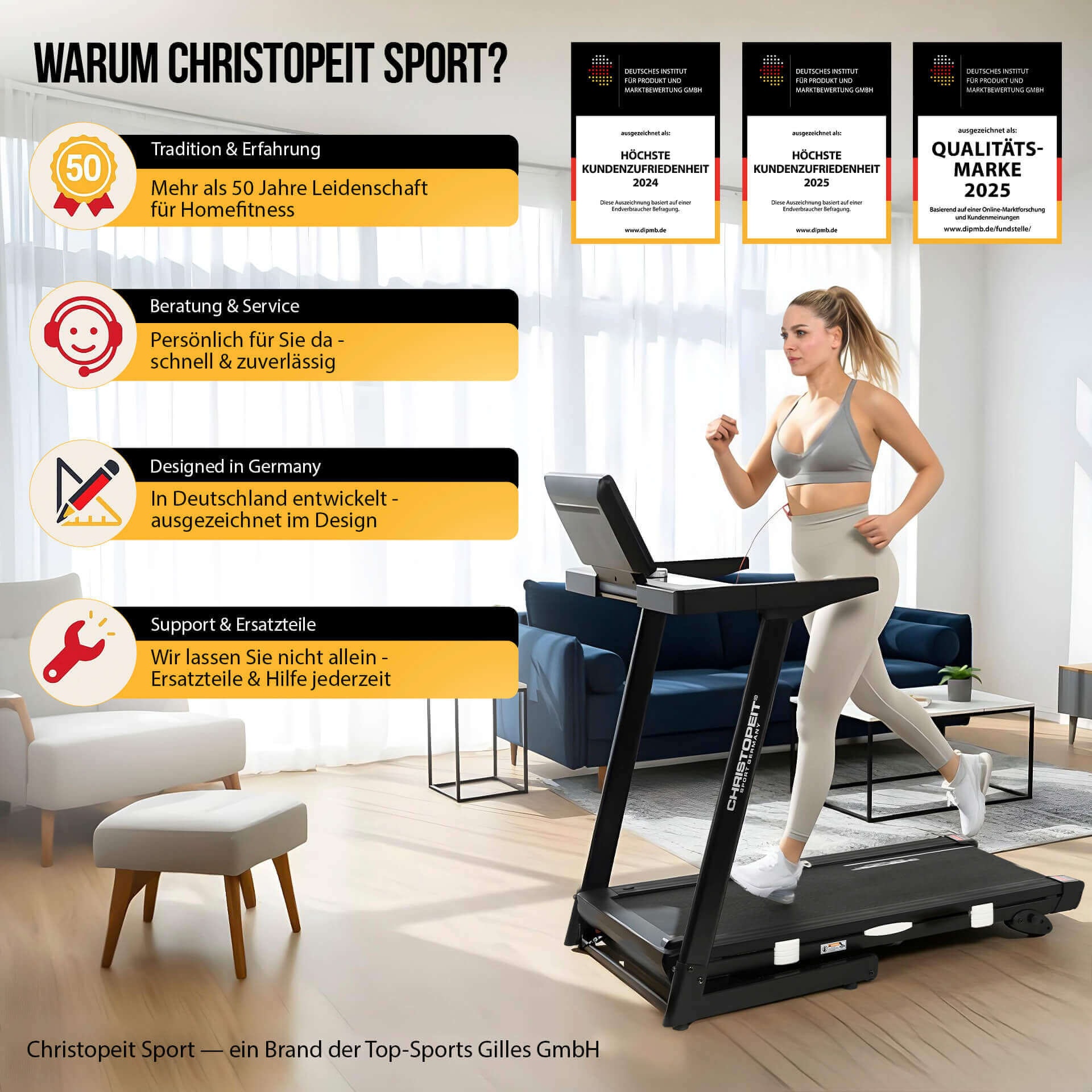 Christopeit Sport® Laufband »Laufband TM 4000 S« bis max. 16 km/h, klappbar, 120 kg max. Benutzergewicht