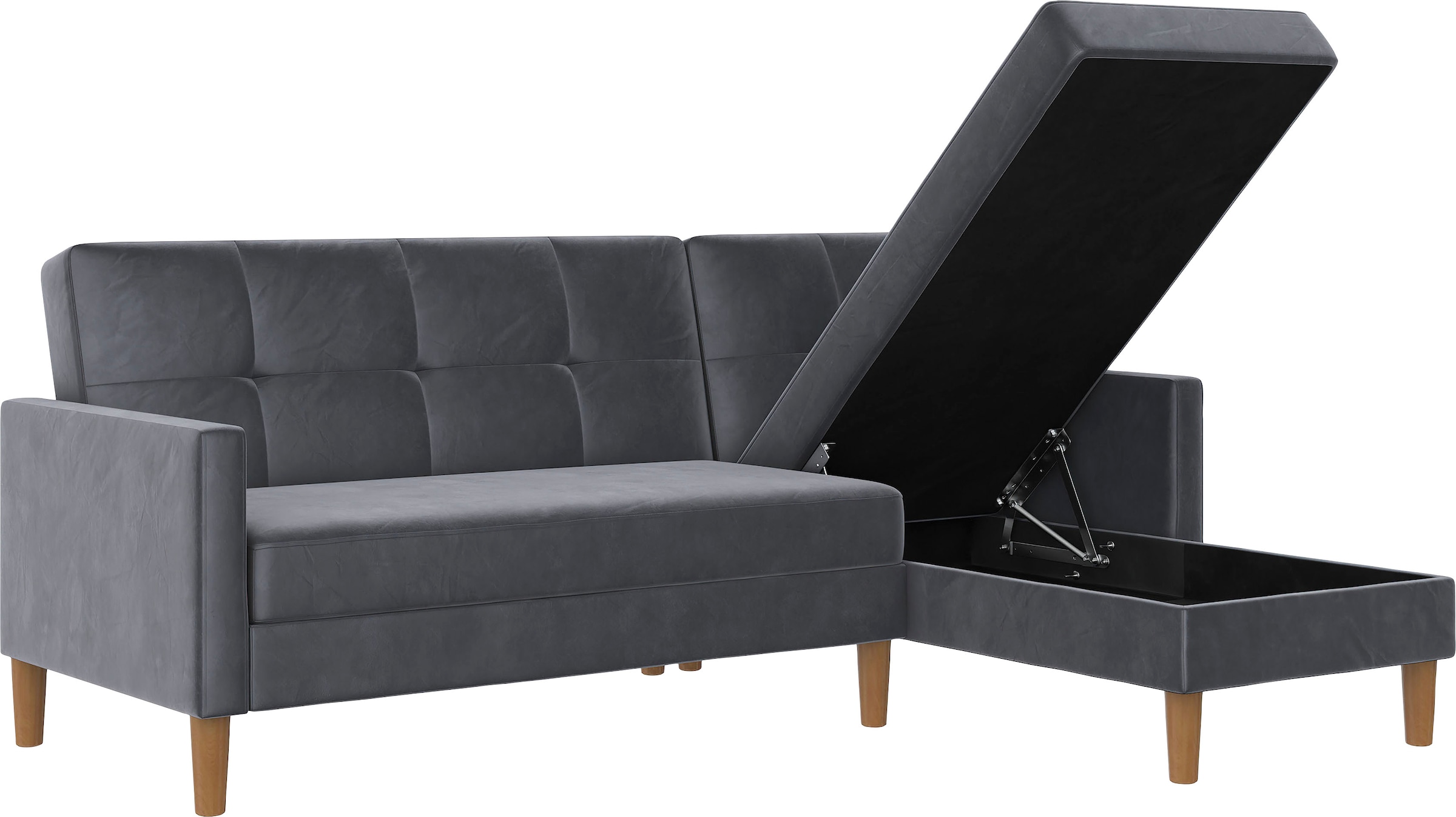 Dorel Home Ecksofa »Lilly, L-Form,«, mit Bett-Funktion, Recamiere beidseitig montierbar, Sitzhöhe 43 cm