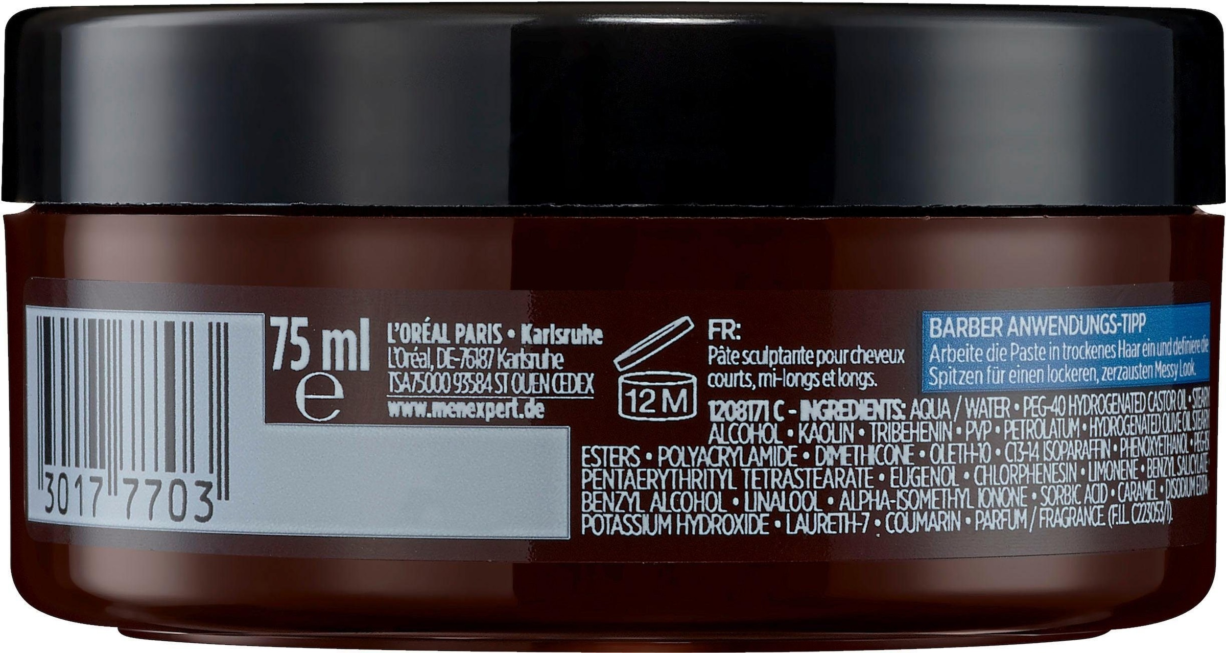 L'ORÉAL PARIS MEN EXPERT Haarpomade »Barber Club Messy Look Matt Paste«, mit angenehmen Duft