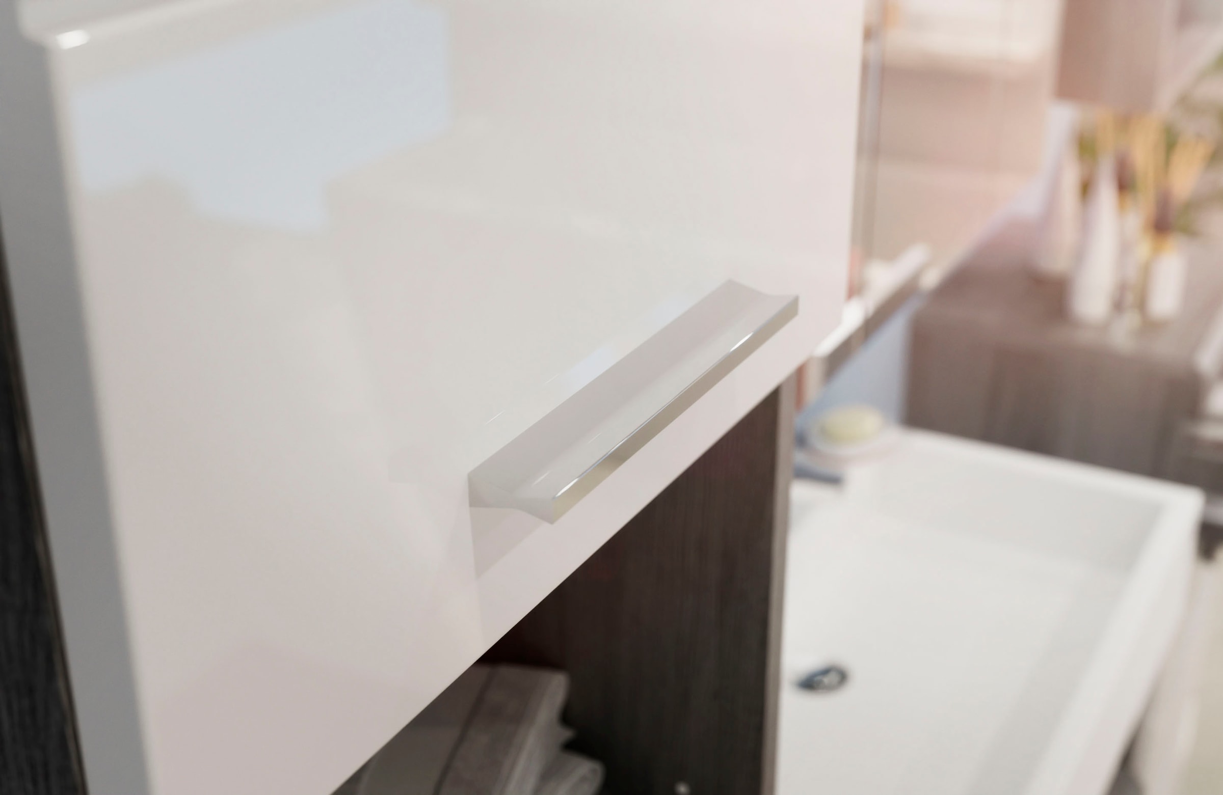 INOSIGN Badmöbel-Set »Siena, 3 teilig, bestehend aus:«, (Set, 3 St.), Hochschrank, Waschbeckenunterschrank, Spiegelschrank