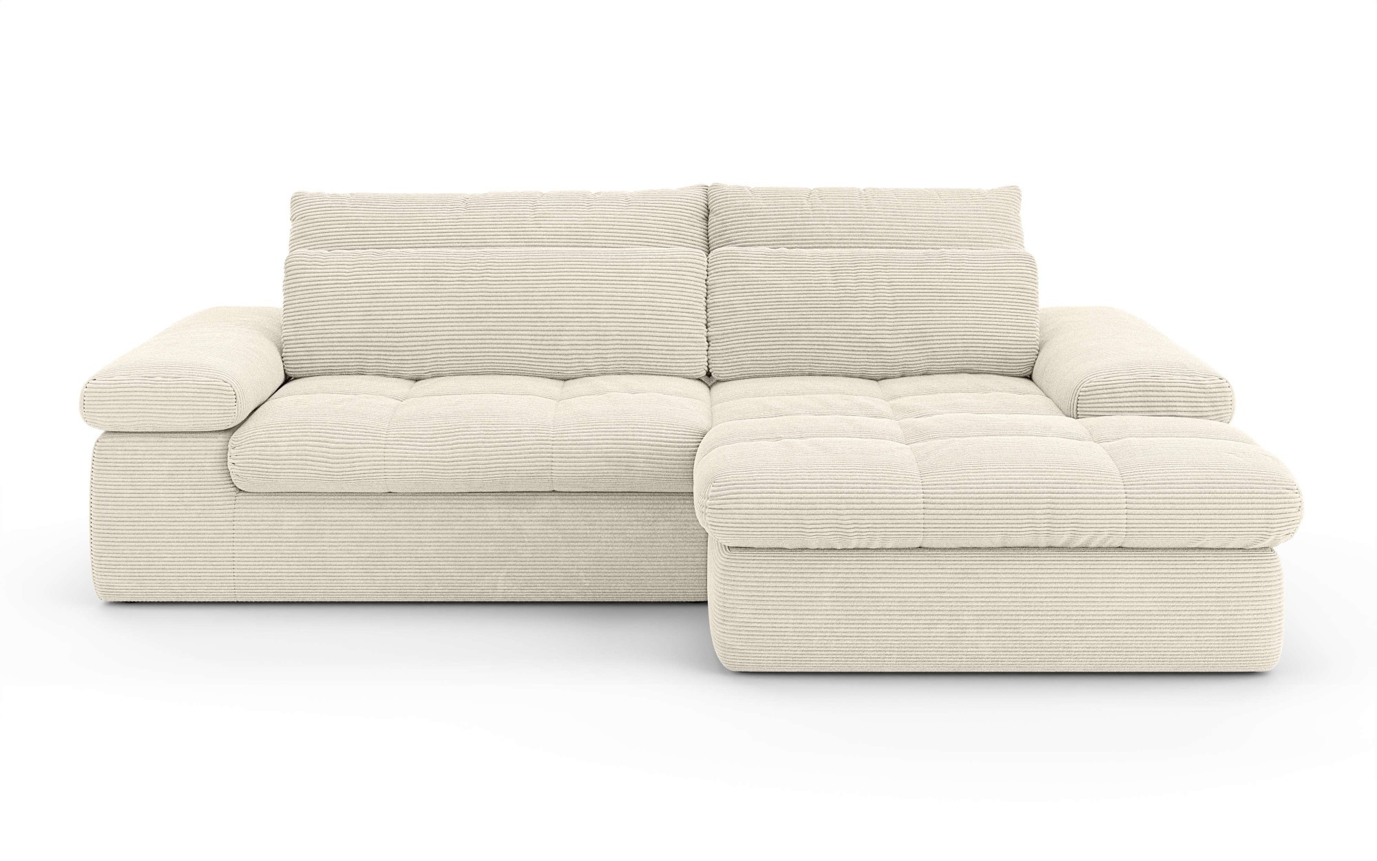 Home affaire Ecksofa »ALVERIE mit Recamiere, moderne Steppung, Maße: B/T/H 274/203/106 cm«, L-Form mit Wellenunterfederung, mit 4 Rückenkissen, pflegeleicht Stoff