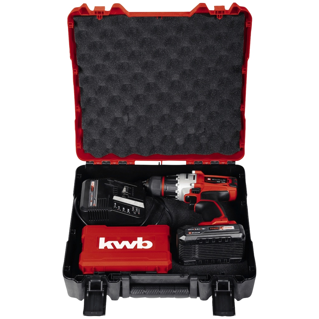 Einhell Akku-Bohrschrauber »TE-CD 18/2 Li +39«, mit Koffer, Akku 18V/2,5Ah, Ladegerät und 39-tlg. Zubehörset