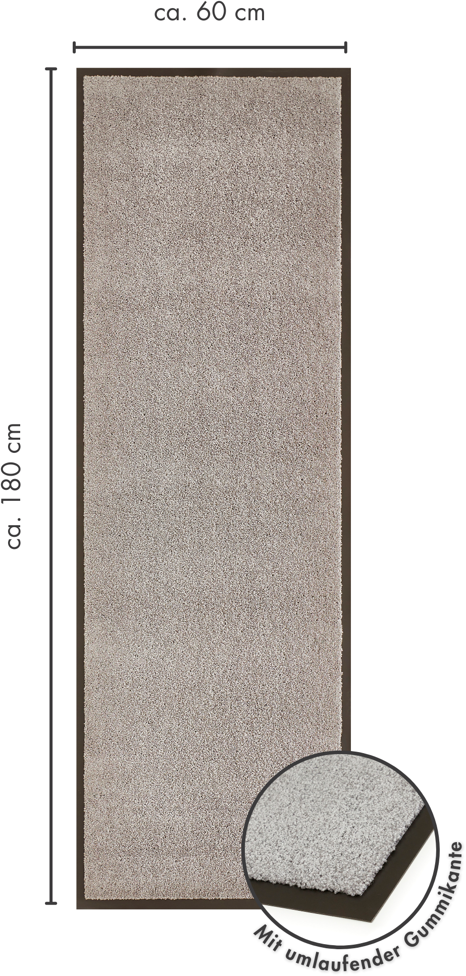 my home Fußmatte »Emil, Made in Netherlands«, rechteckig, 6 mm Höhe, Schmutzfangmatte, Uni Farben, rutschhemmend, waschbar (Handwäsche)