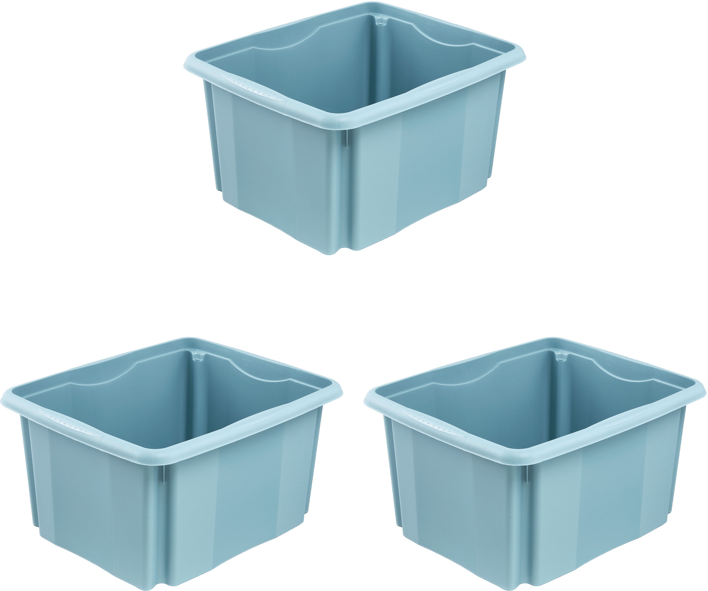 keeeper Aufbewahrungsbox »Emil, 3er Set, 24 L, 41 x 34,5 x 22 cm« ineinander und aufeinander stapelbar
