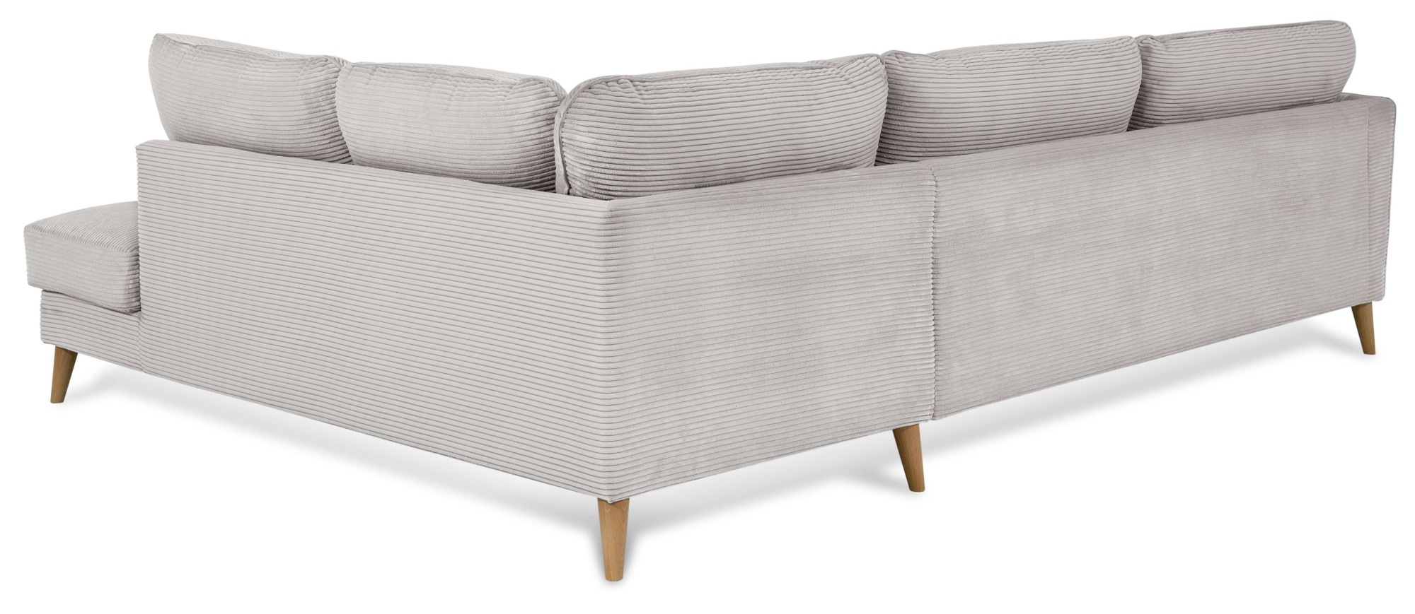 Home affaire Ecksofa »MARSEILLE 278/202 cm, L-Form, Ottom. rechts/links, verschiedene Bezüge«, Massivholzbeine Eiche, Landhausstil, Wellenunterfederung