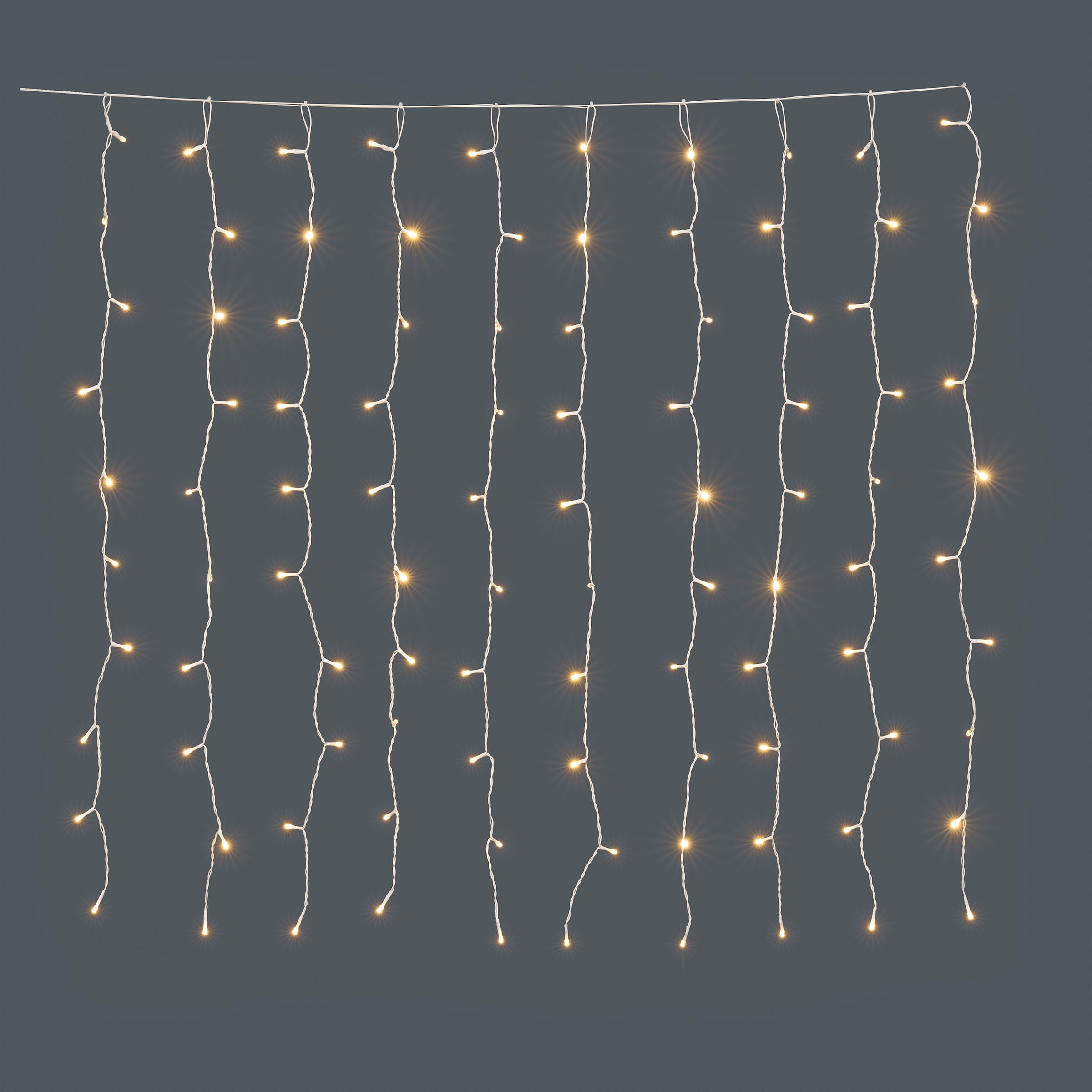 OTTO home LED-Lichtervorhang »mit 100/200/400 o. 600 LEDs, warmweiß, Timer, Indoor, Outdoor, Garten« weiße Kabelfarbe, IP44, Timer, 5 m Zuleitung, innen, außen, Balkon