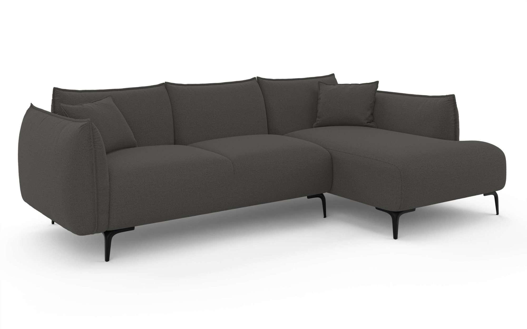 LeGer Home by Lena Gercke Ecksofa »Adelita mit Ottomane links oder rechts bestellbar, B/H/T 270/97/168«, L-Form mit Wellenunterfederung, enthält 2 Zierkissen