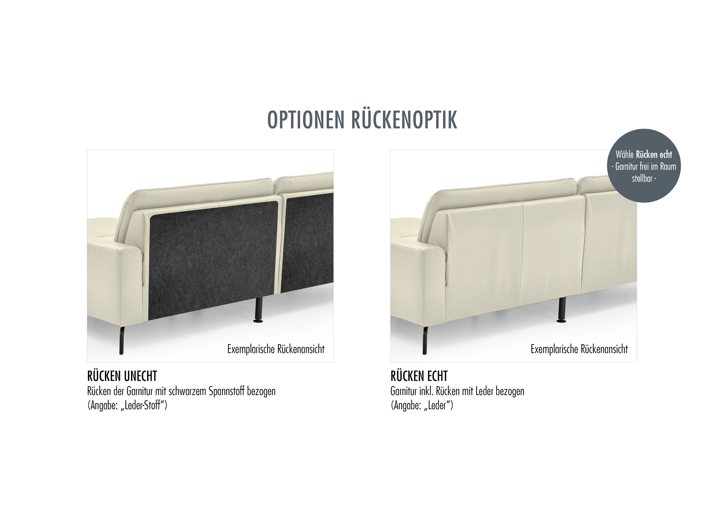 Die PlanBar Ecksofa »PN-EM19074, L-Form, Breite 343 cm« inkl. Sitztiefen- und Kopfteilverstellung