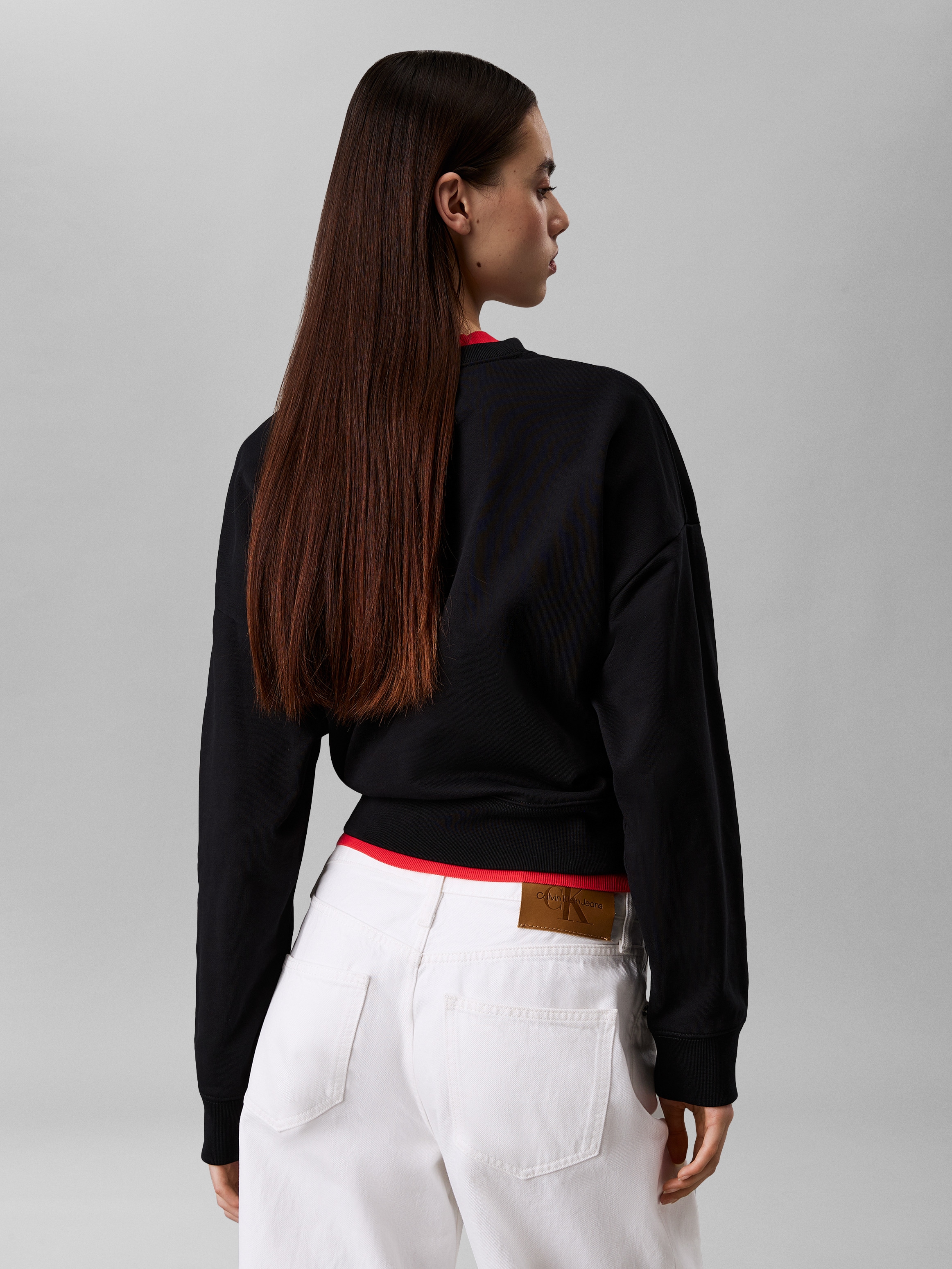 Calvin Klein Jeans Sweatshirt »LS MONOLOGO FRENCH TERRY RLXD CR«, , Logoschriftzug
