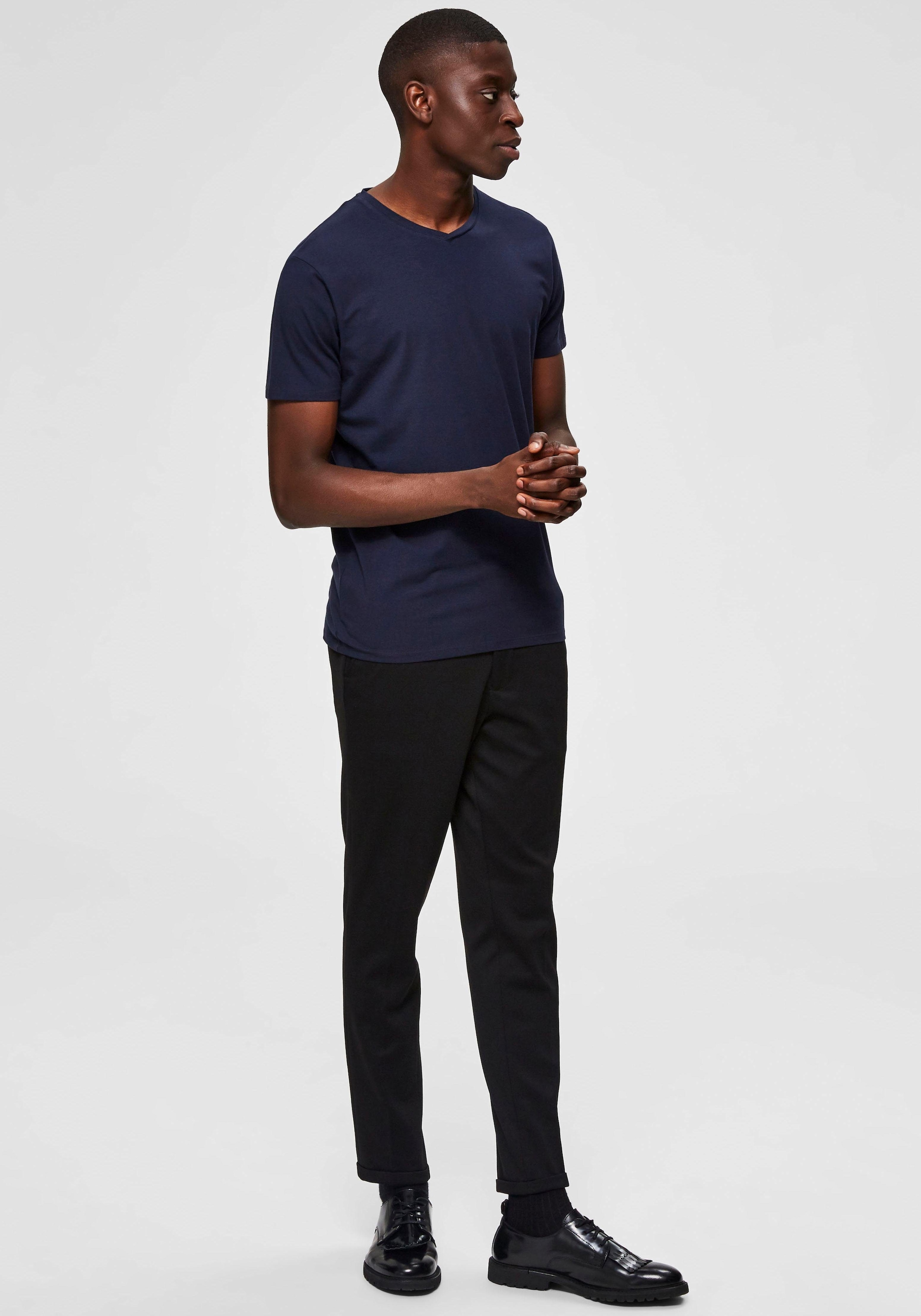 SELECTED HOMME V-Shirt »SLHNEWPIMA SS V-NECK TEE B NOOS«