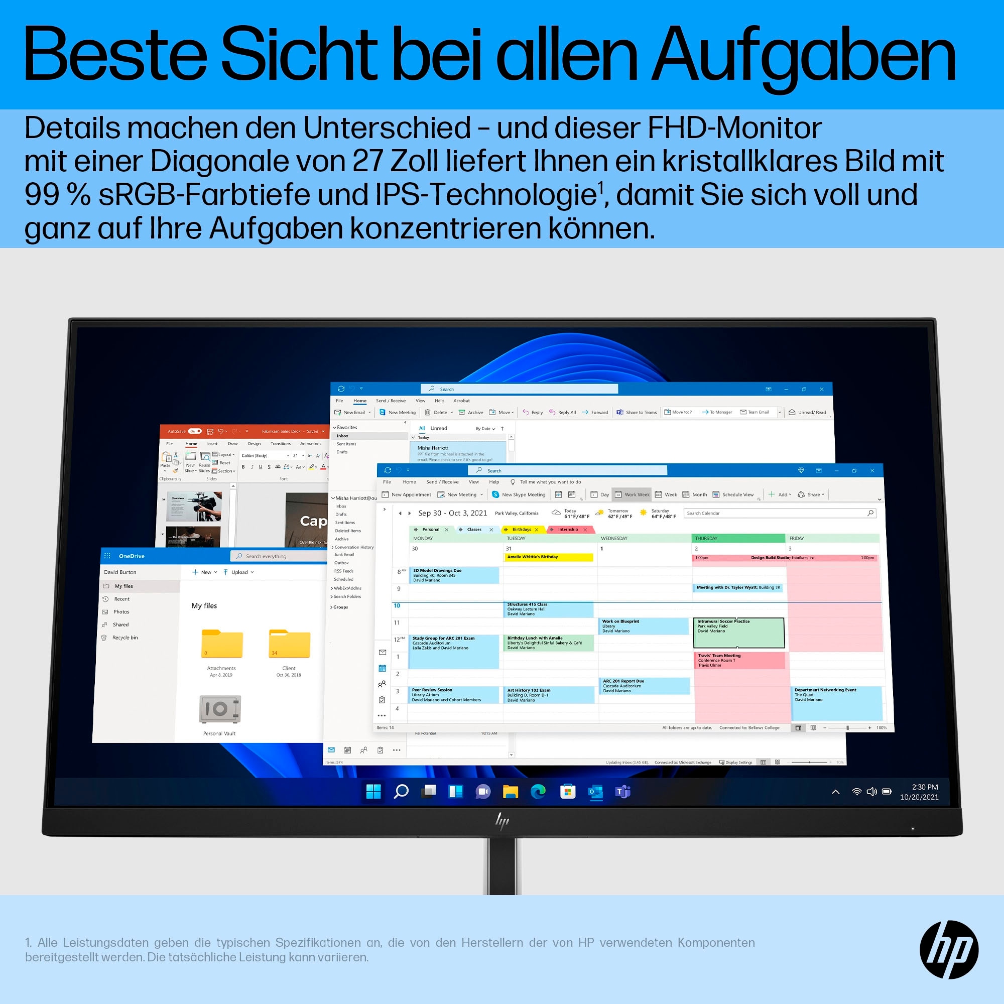 HP LED-Monitor »E27 G5 FHD Monitor«, 68,6 cm/27 Zoll, 1920 x 1080 px, Full HD, 5 ms Reaktionszeit, 75 Hz