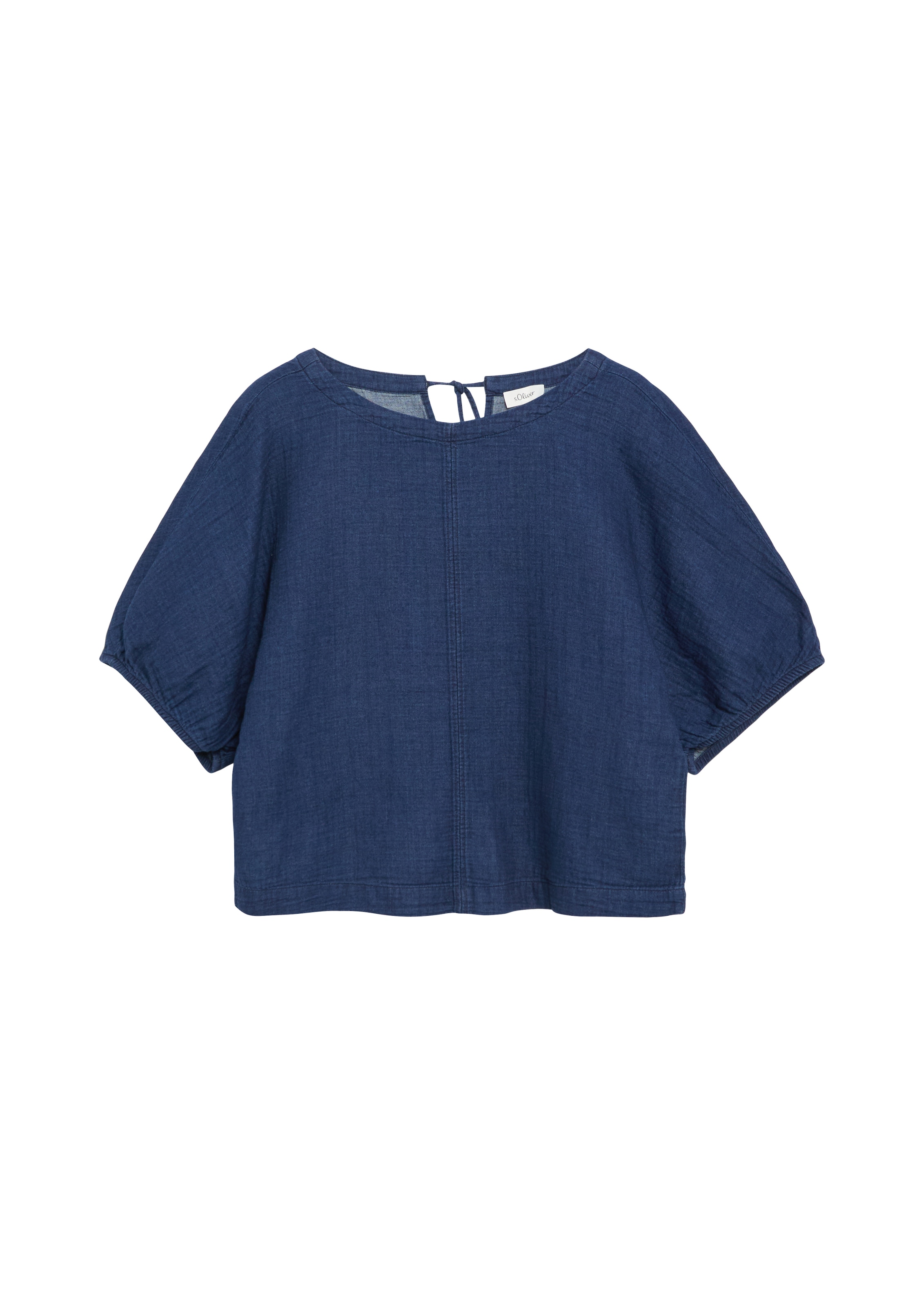 s.Oliver Kurzarmbluse Kurze Sommerblue im Jeans-Look